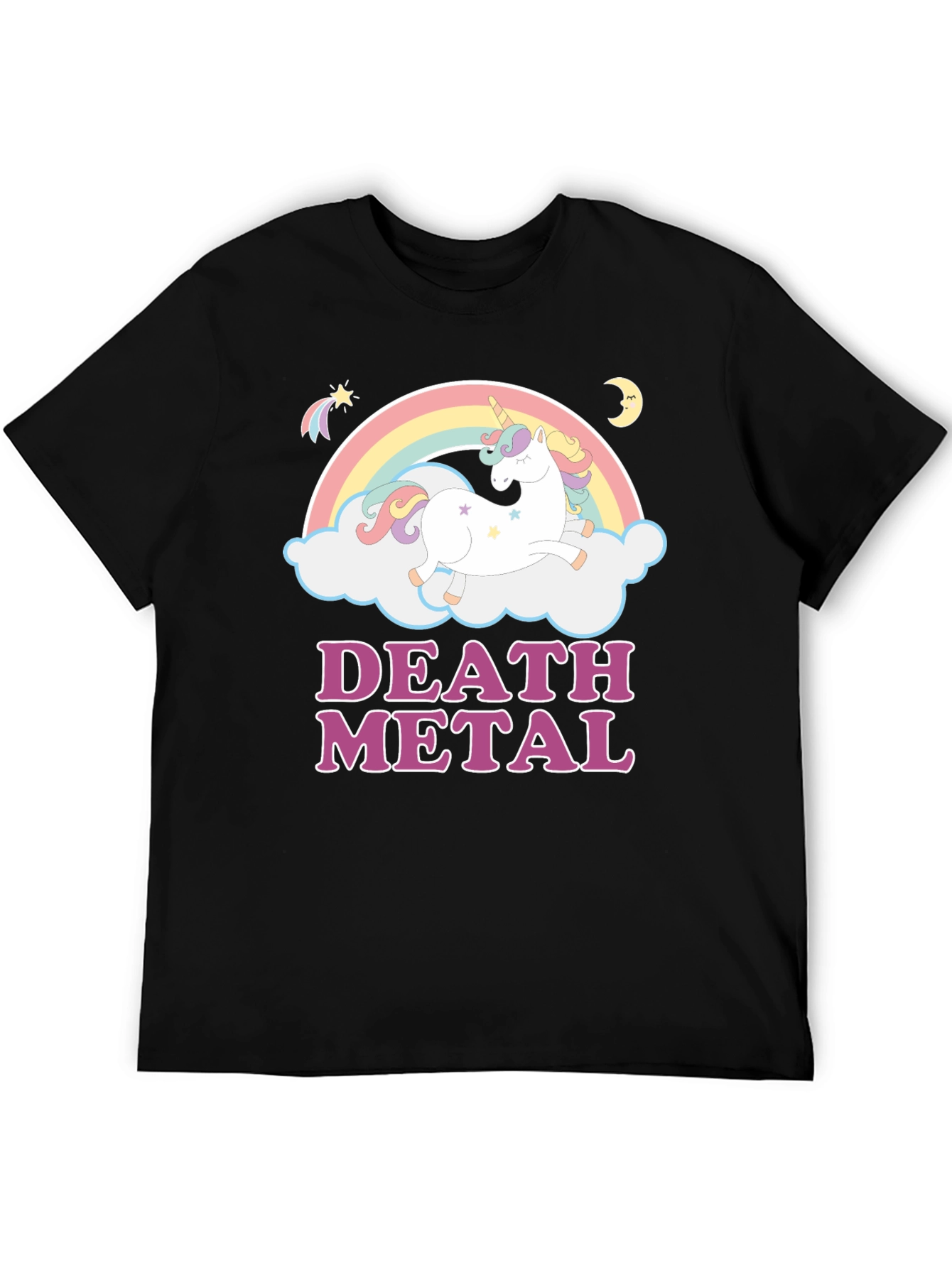 Unicorn Death Metal T-Shirt - Black Cotton Tee