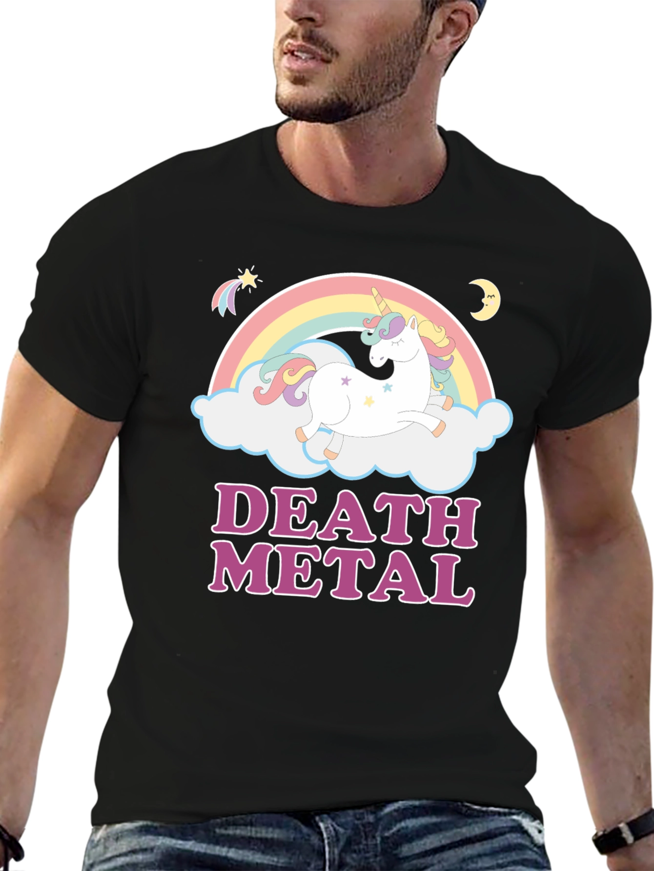 Unicorn Death Metal T-Shirt - Black Cotton Tee