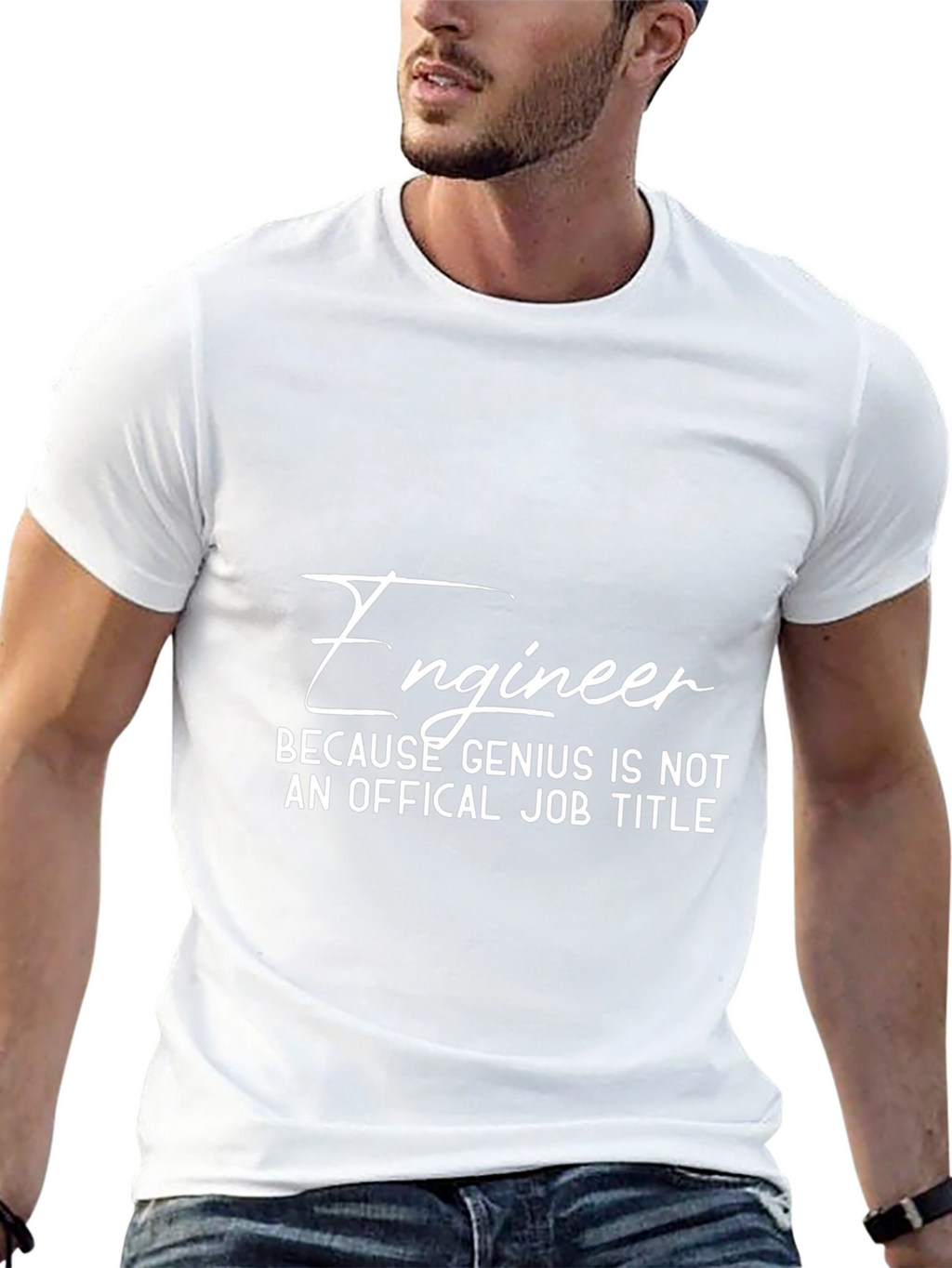 Engineer Genius Job Title Graphic T-Shirt