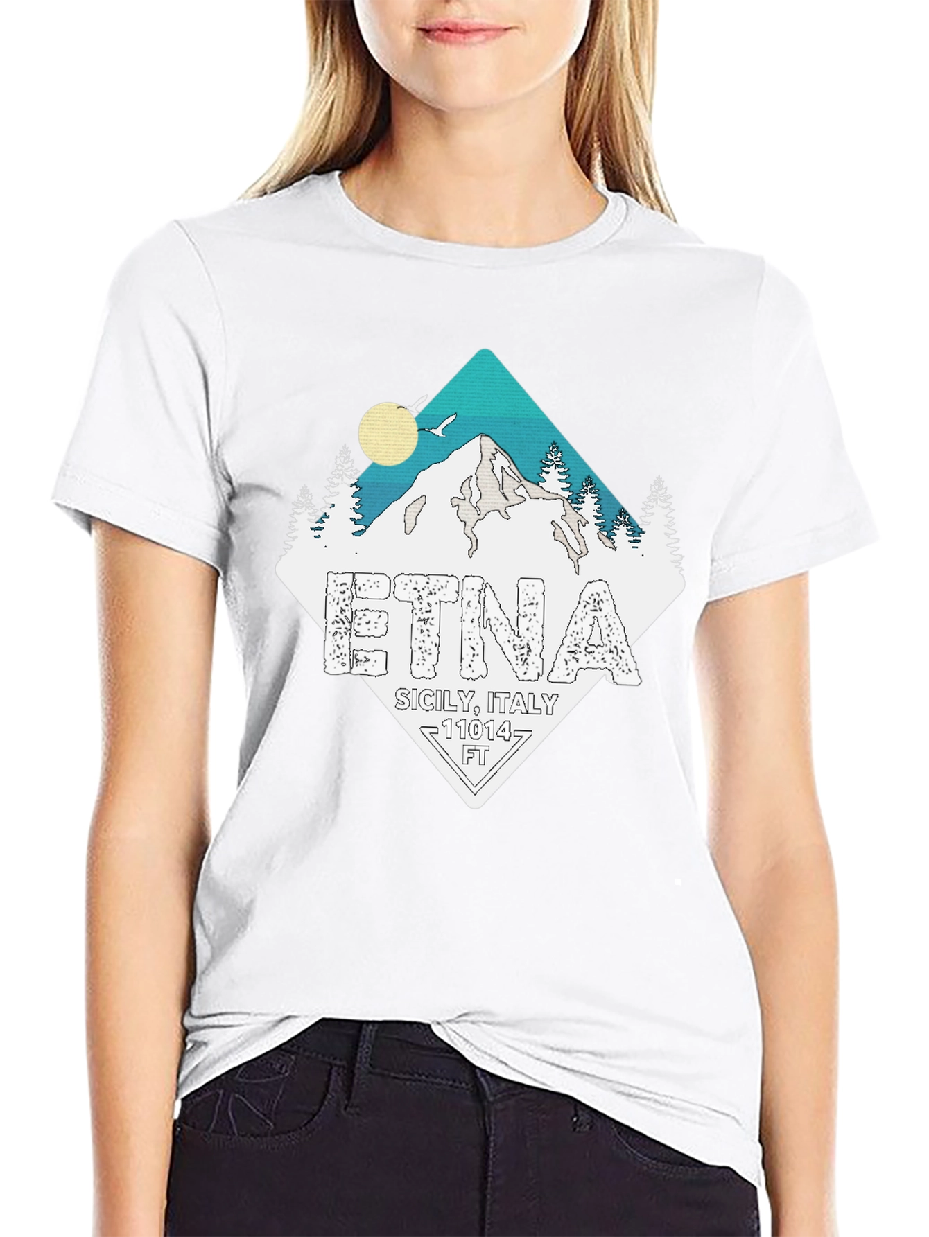 Etna Sicily Italy Black T-Shirt