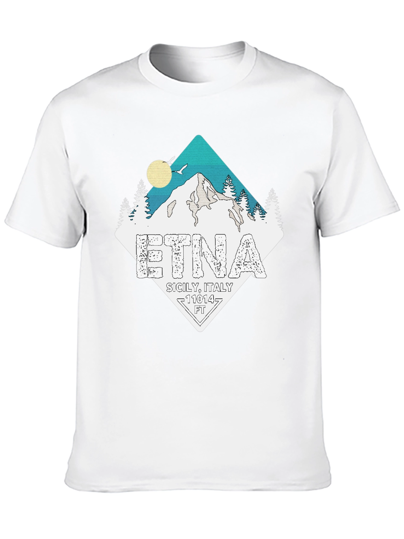 Etna Sicily Italy Black T-Shirt