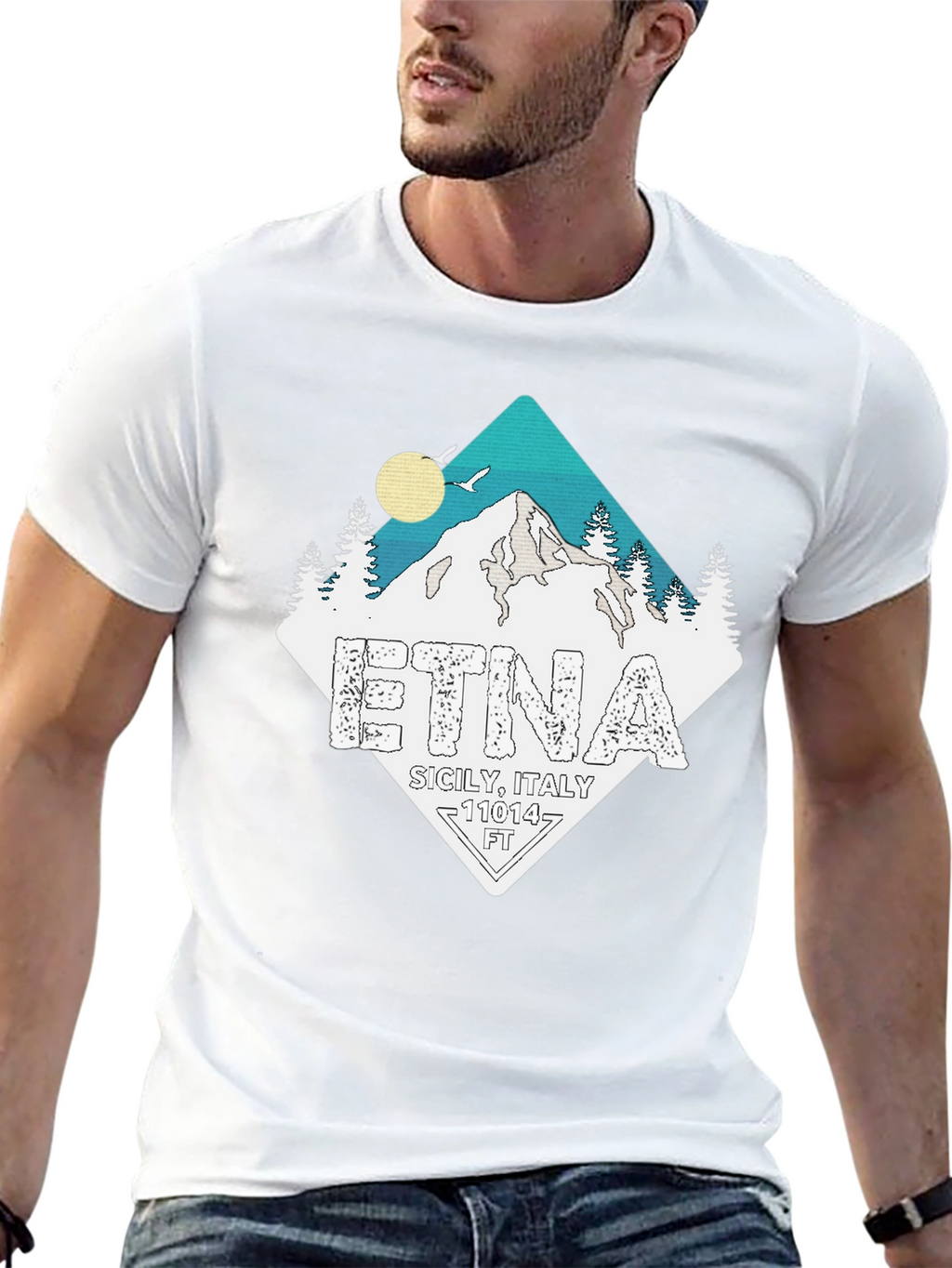 Etna Sicily Italy Black T-Shirt