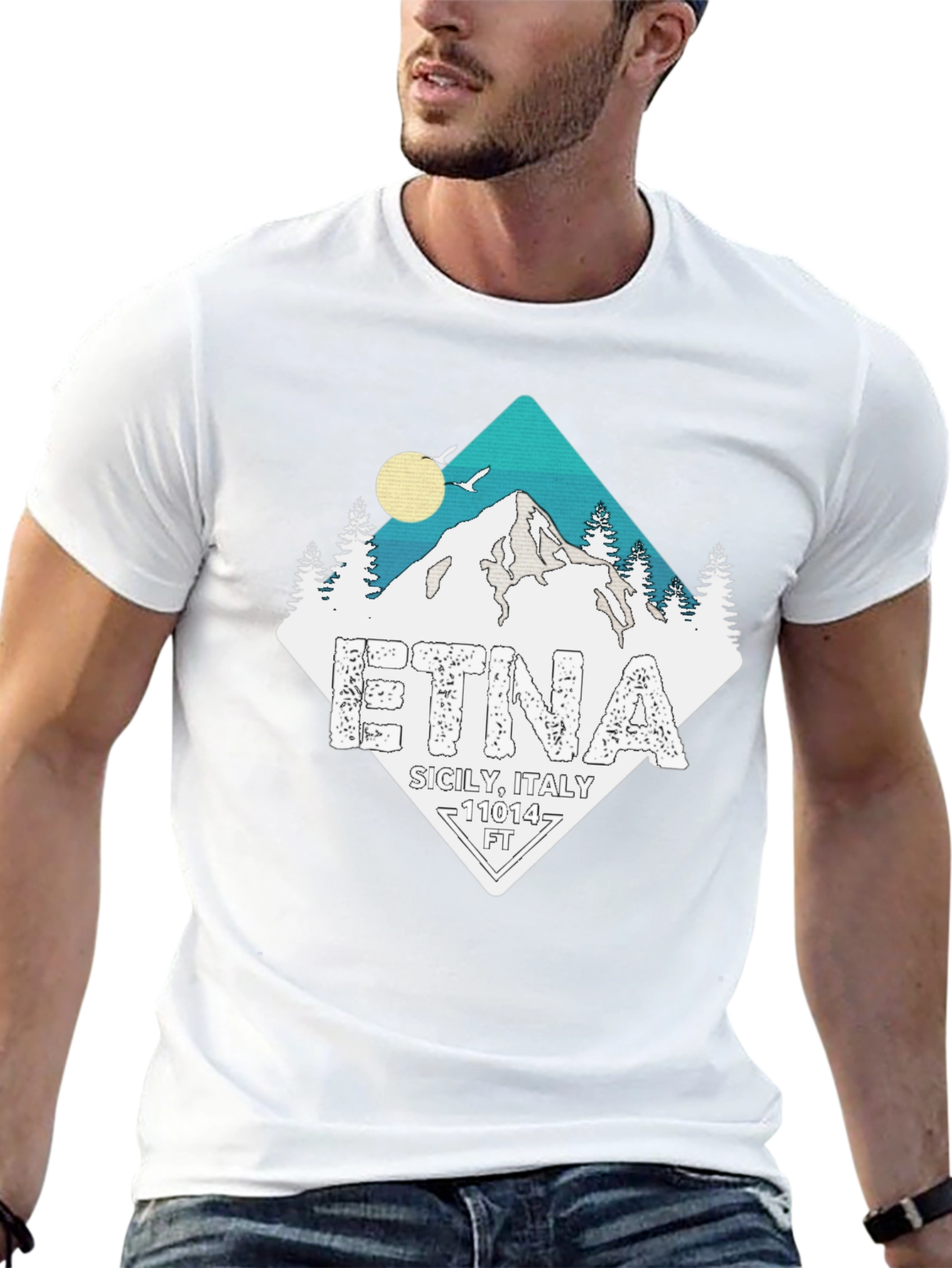 Etna Sicily Italy Black T-Shirt