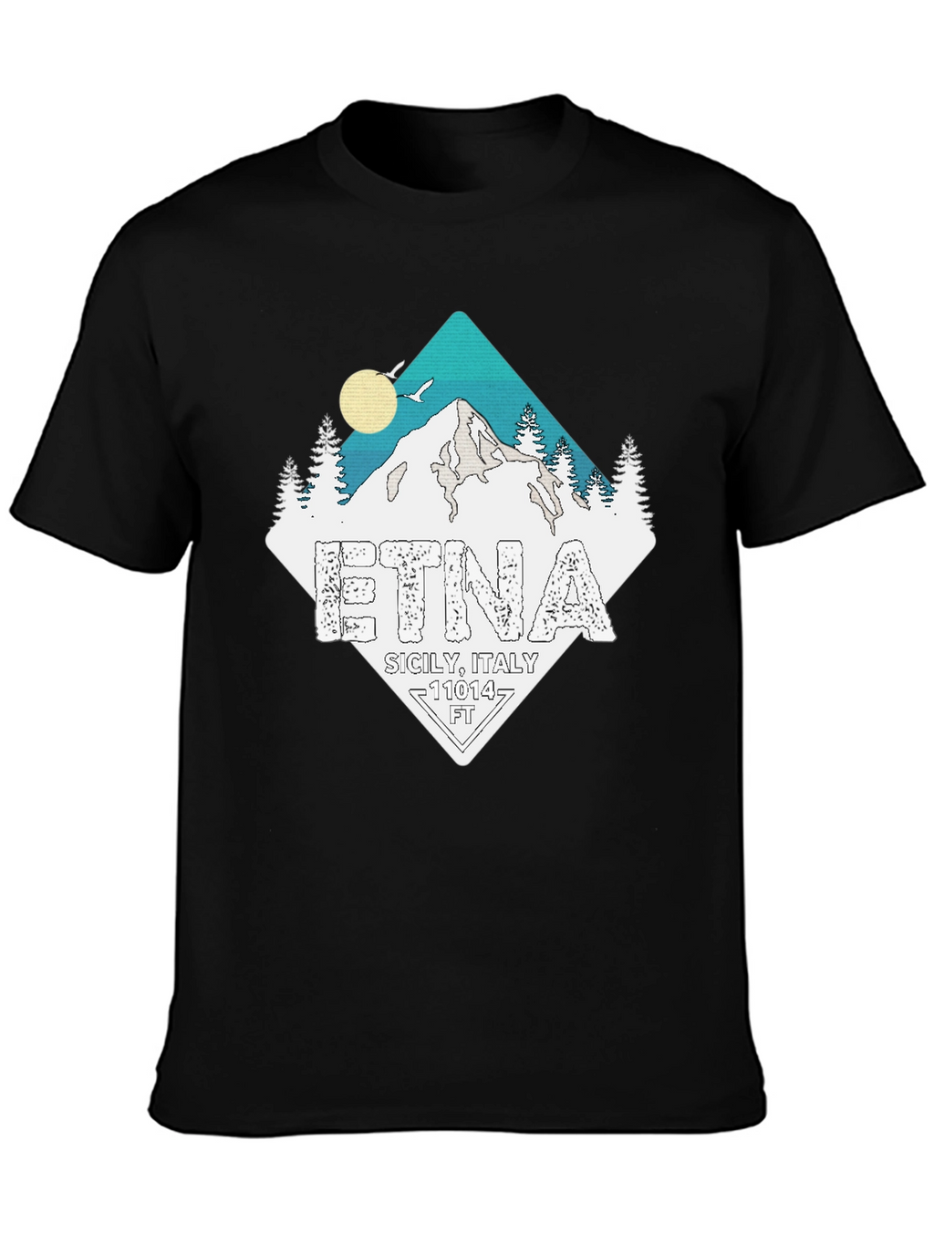 Etna Sicily Italy Black T-Shirt