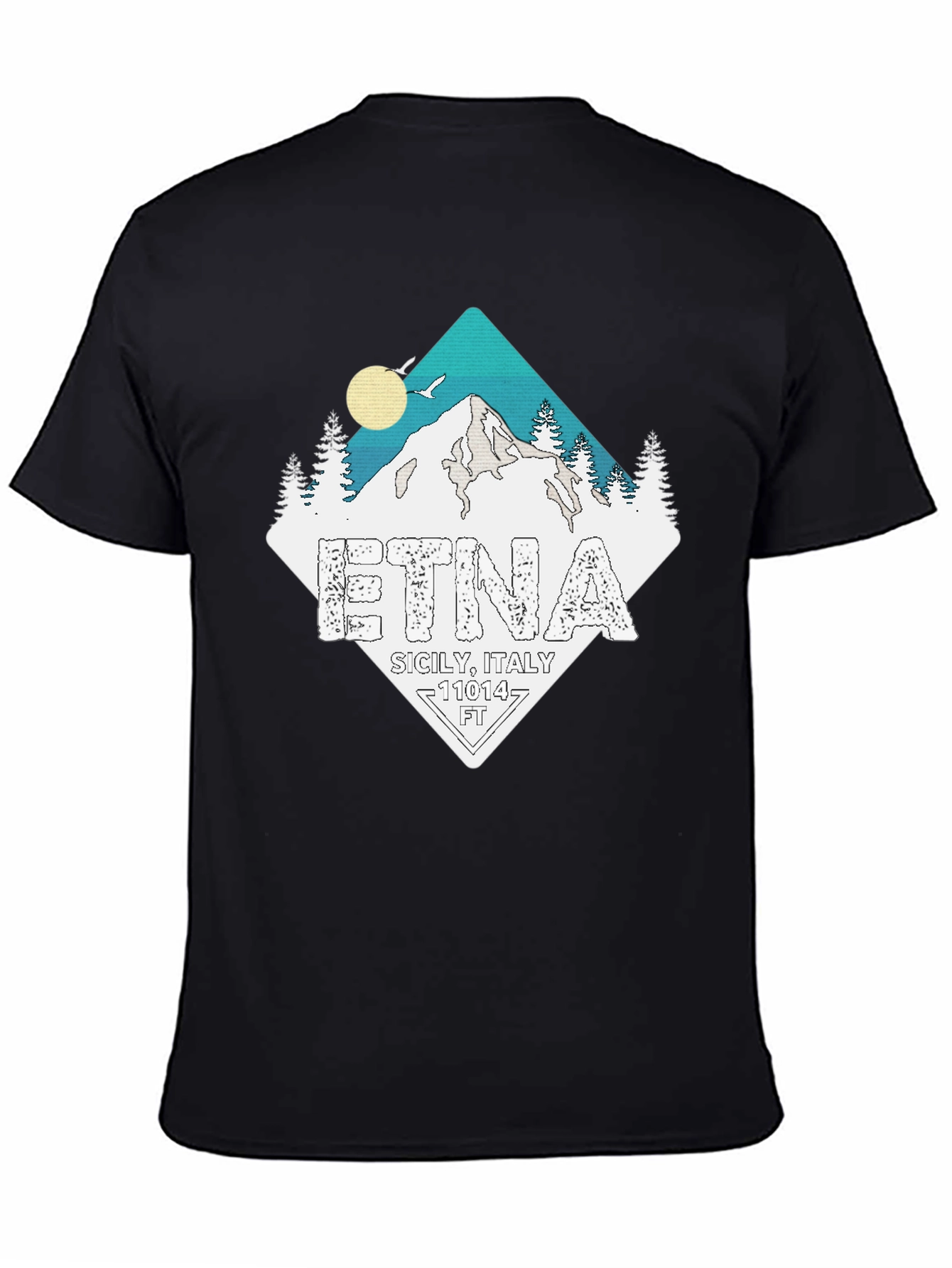 Etna Sicily Italy Black T-Shirt