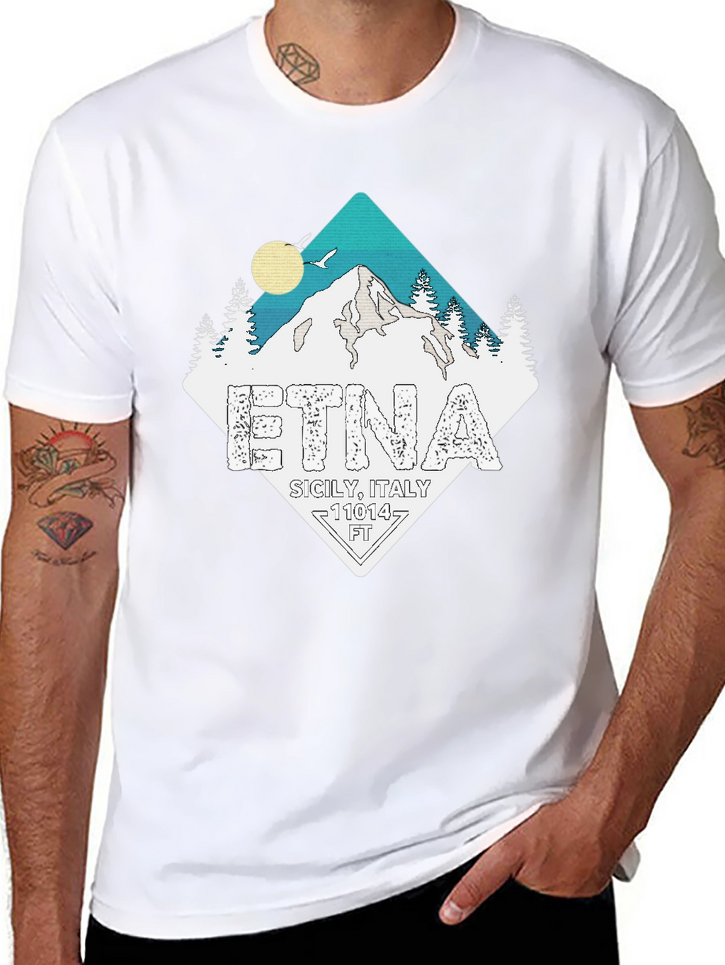 Etna Sicily Italy Black T-Shirt
