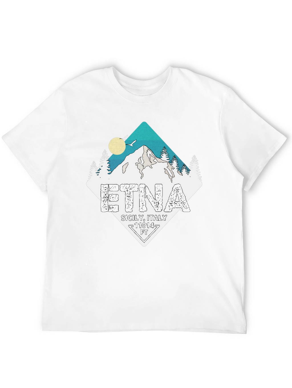 Etna Sicily Italy Black T-Shirt
