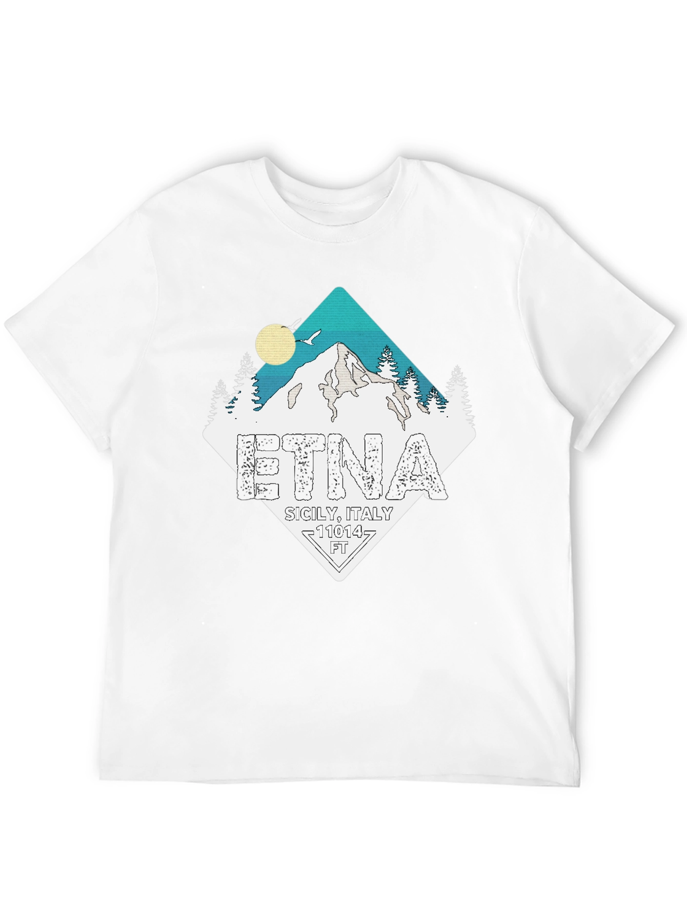 Etna Sicily Italy Black T-Shirt