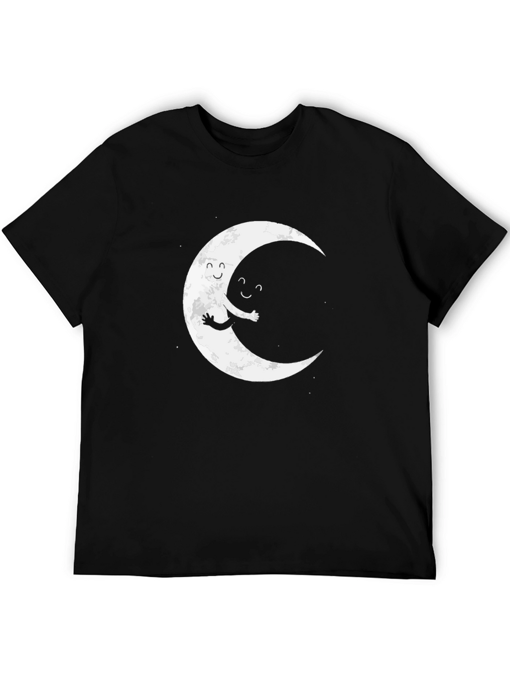 Moon Hug Graphic Tee - Unisex Black T-Shirt