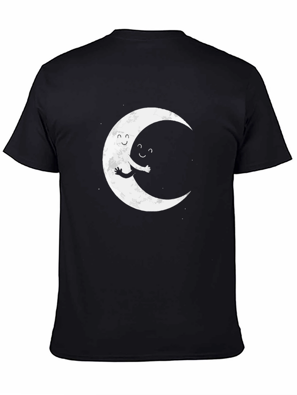 Moon Hug Graphic Tee - Unisex Black T-Shirt