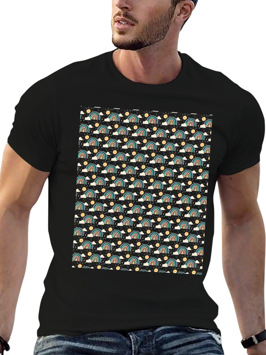 Retro Rainbow Pattern T-Shirt