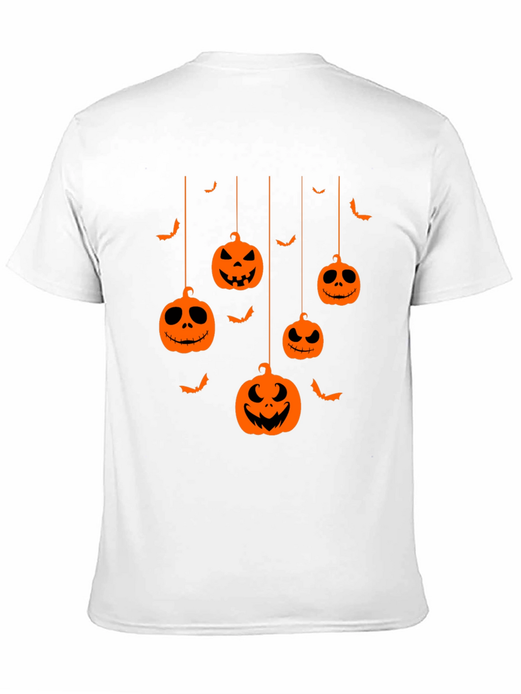 Halloween Pumpkin Bats Graphic Tee - Mens Black T-Shirt