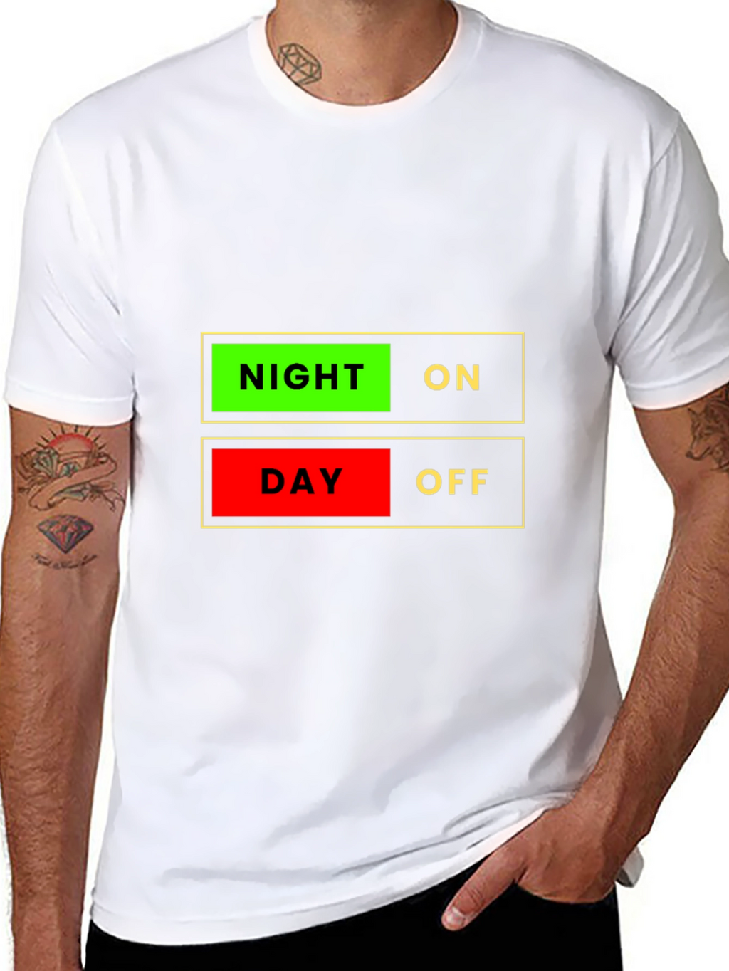 Night On Day Off Graphic T-Shirt - Novelty Design