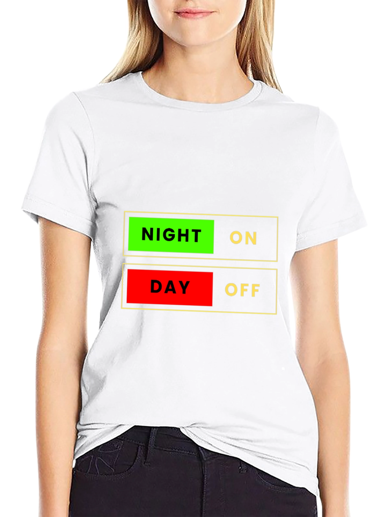Night On Day Off Graphic T-Shirt - Novelty Design