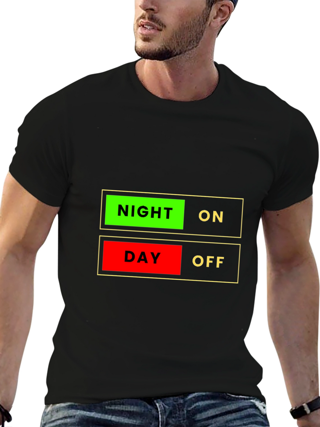 Night On Day Off Graphic T-Shirt - Novelty Design