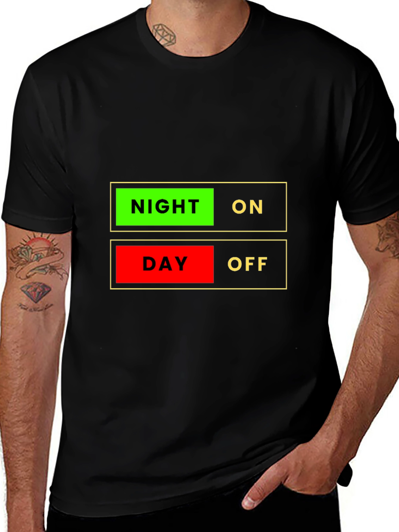 Night On Day Off Graphic T-Shirt - Novelty Design