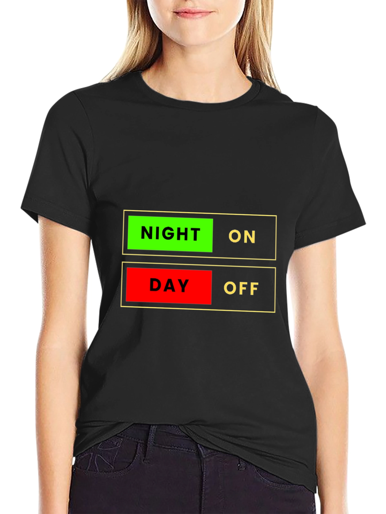 Night On Day Off Graphic T-Shirt - Novelty Design