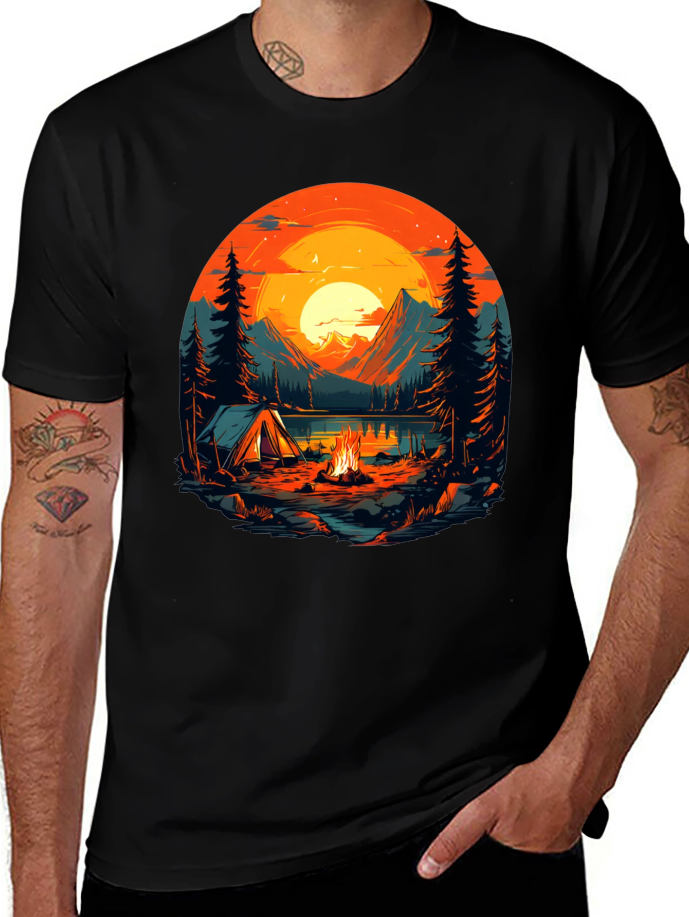 Camping Adventure Graphic T-Shirt - Nature Lover Tee