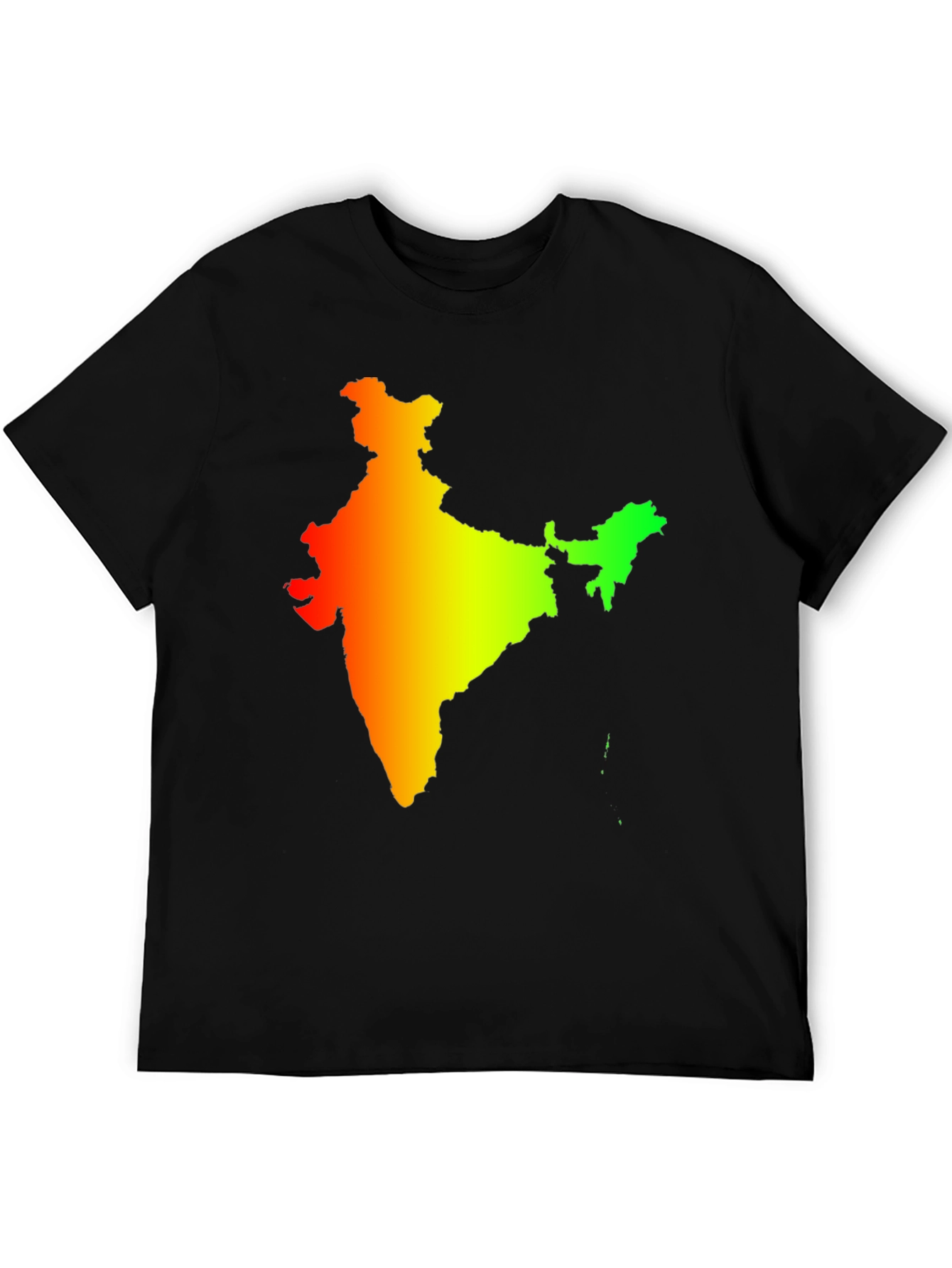 India Map Graphic Tee - Mens Black T-Shirt