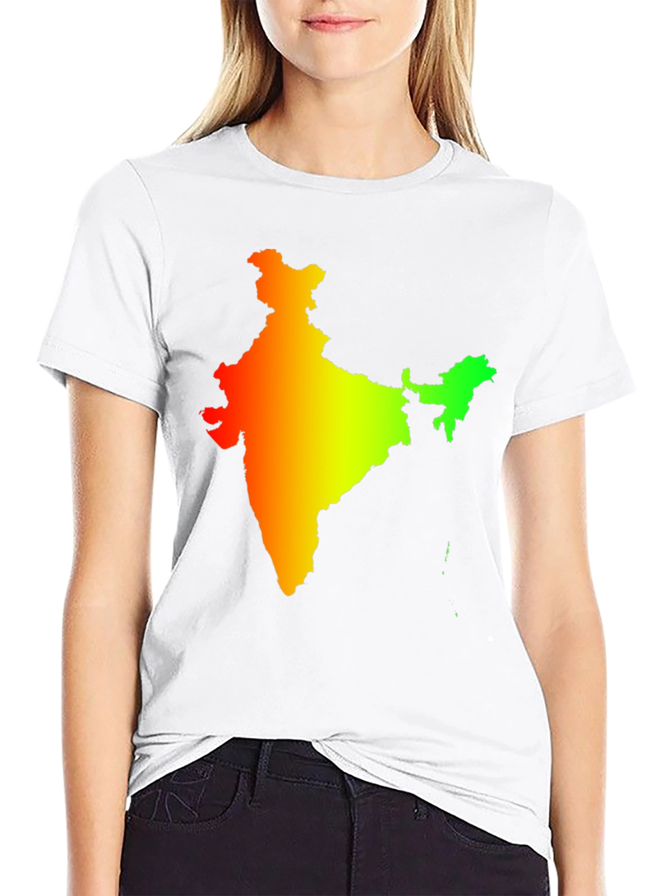 India Map Graphic Tee - Mens Black T-Shirt