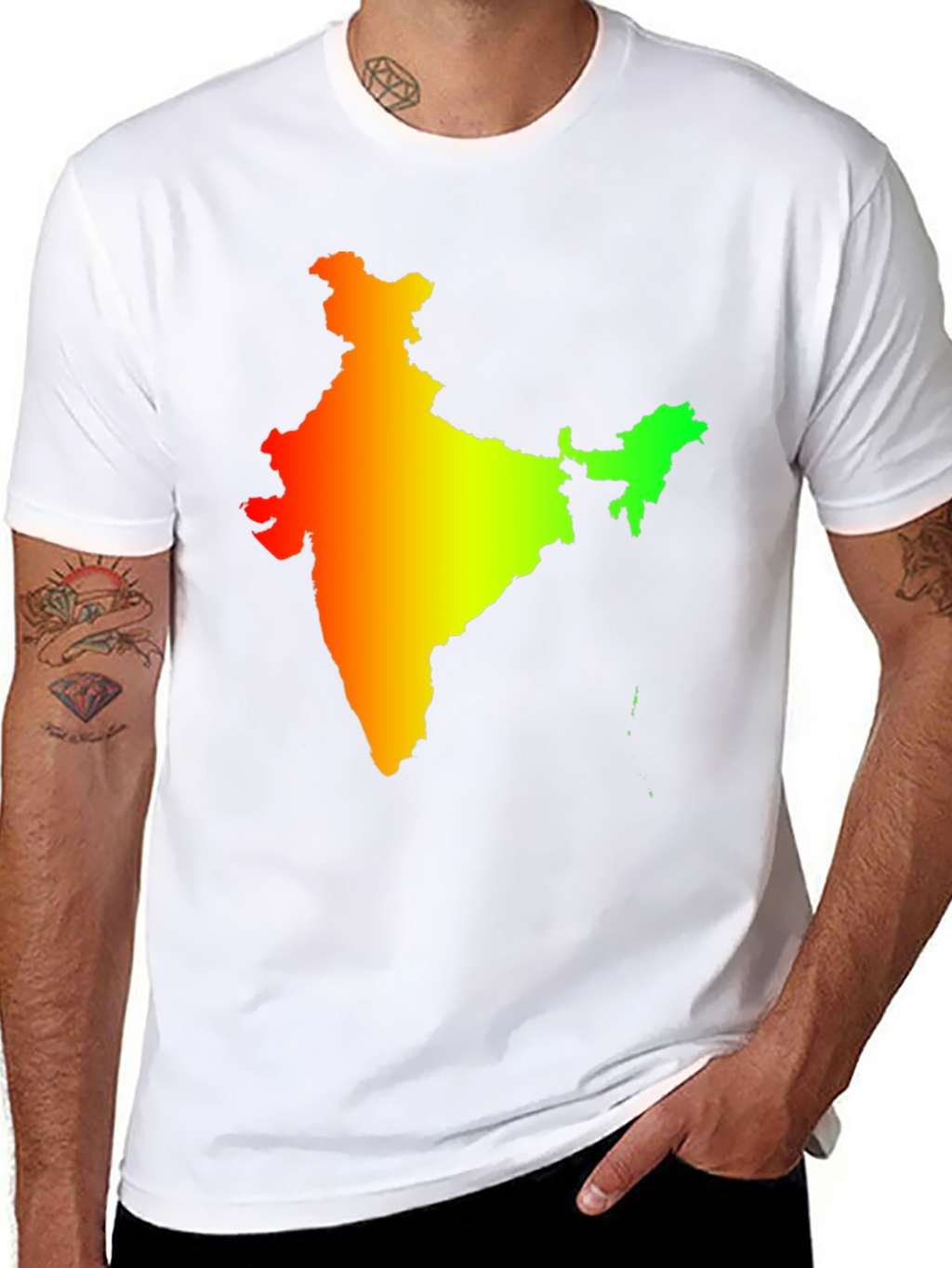 India Map Graphic Tee - Mens Black T-Shirt