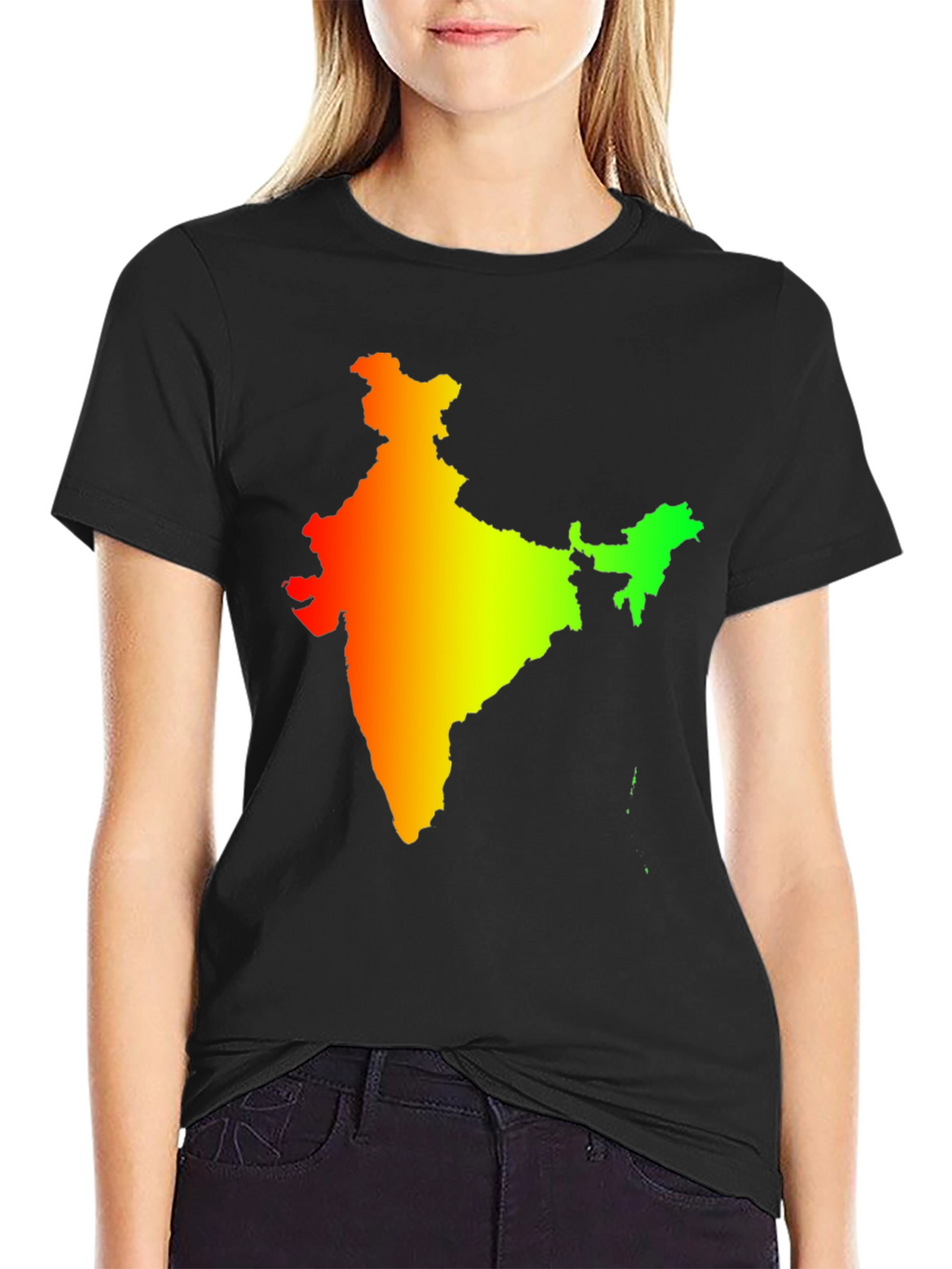 India Map Graphic Tee - Mens Black T-Shirt