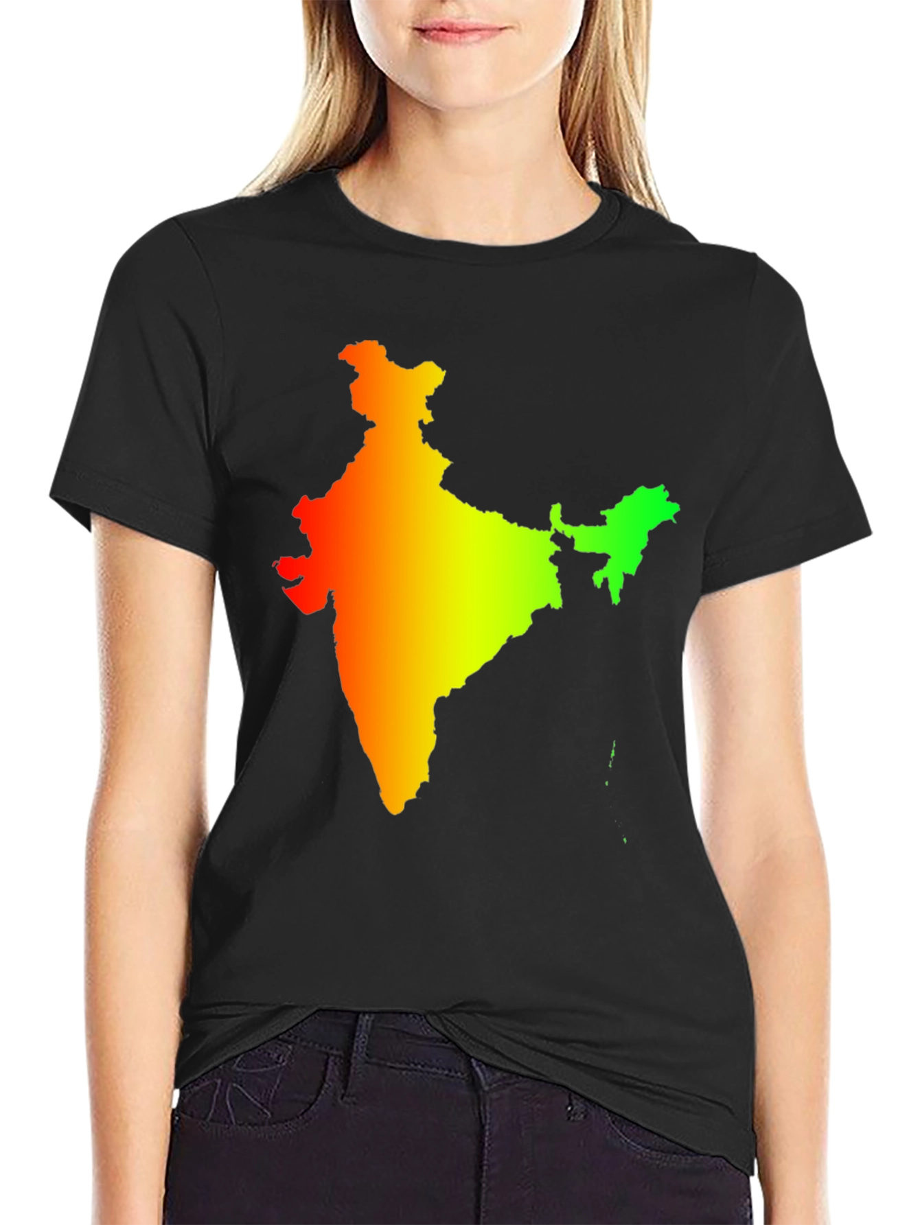 India Map Graphic Tee - Mens Black T-Shirt