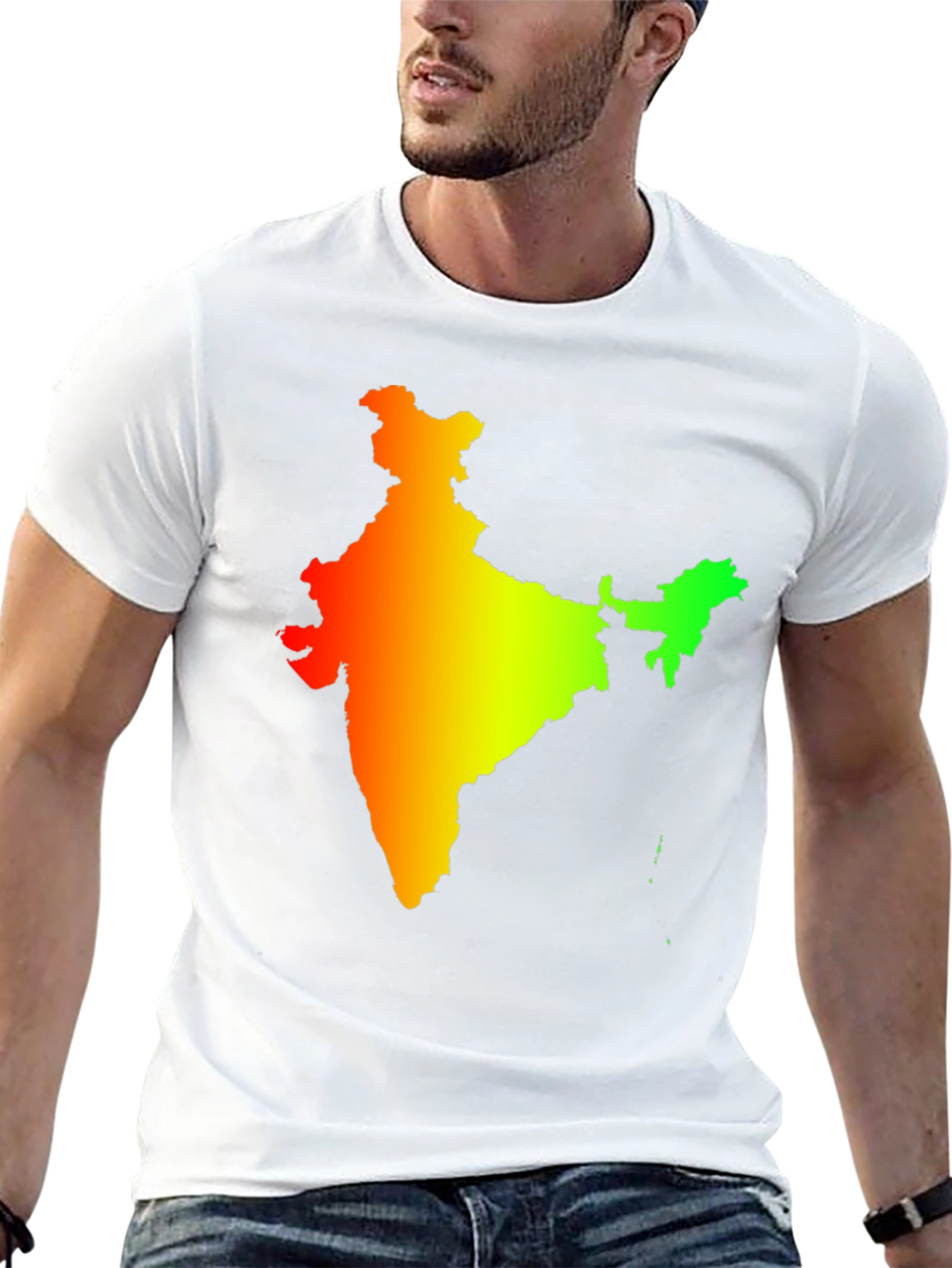 India Map Graphic Tee - Mens Black T-Shirt
