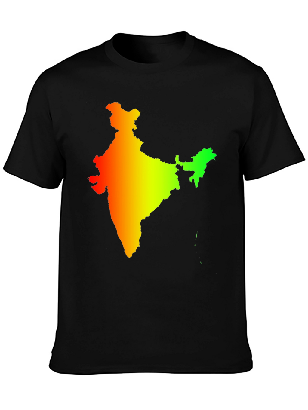 India Map Graphic Tee - Mens Black T-Shirt