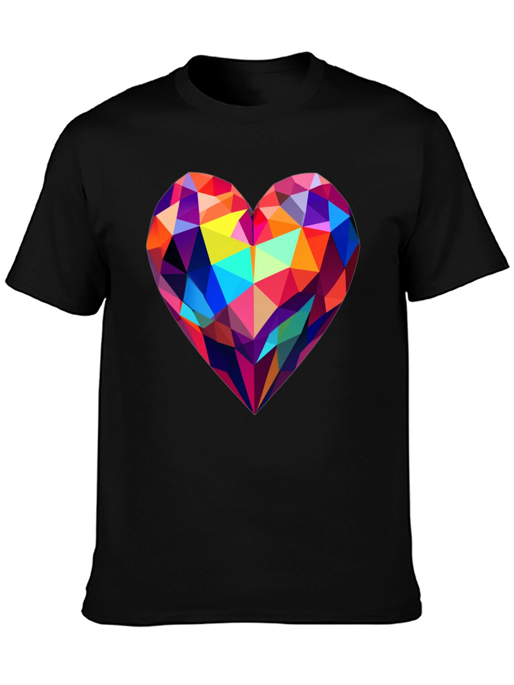 Geometric Heart Graphic Tee - Modern Design