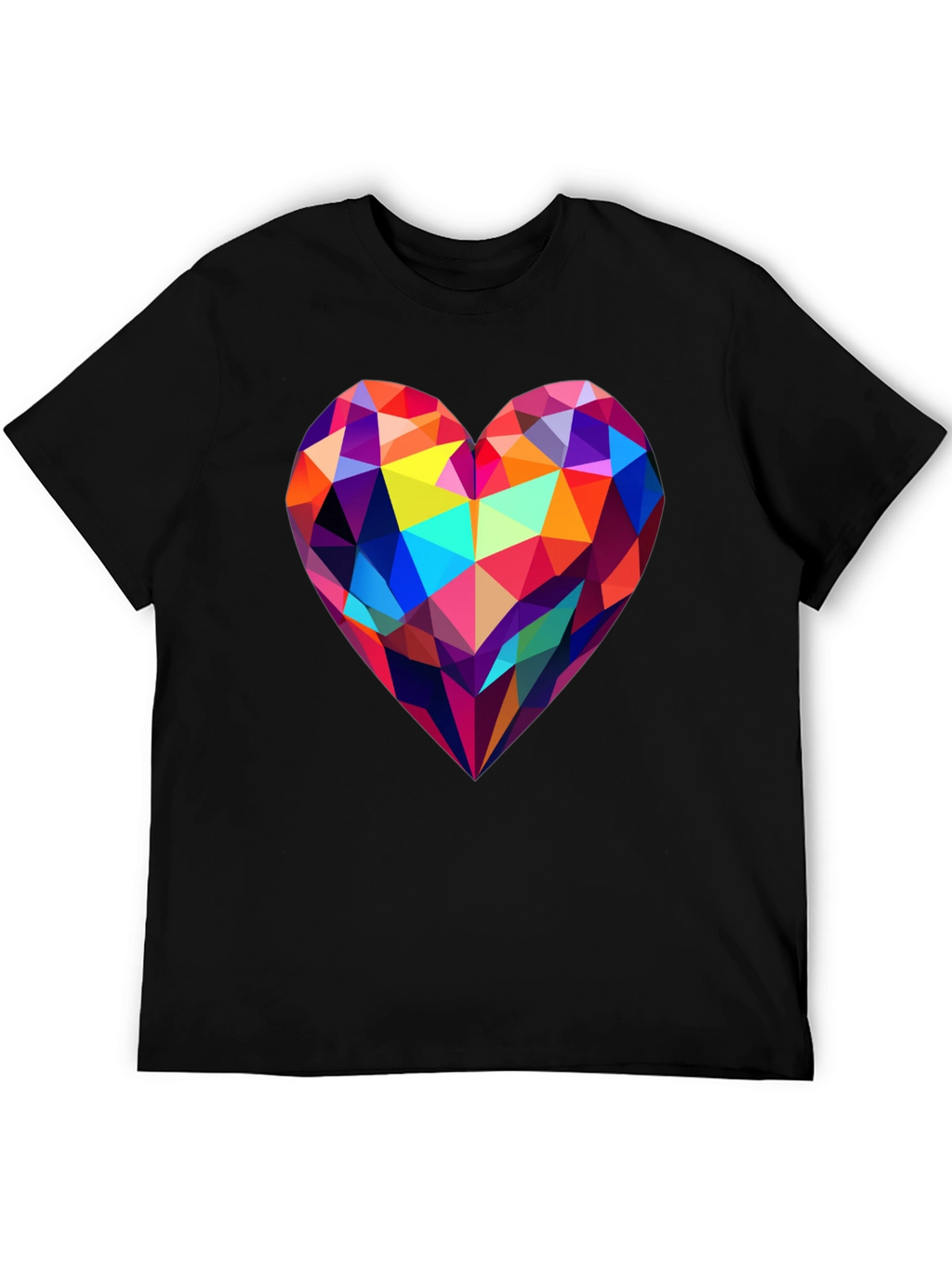 Geometric Heart Graphic Tee - Modern Design