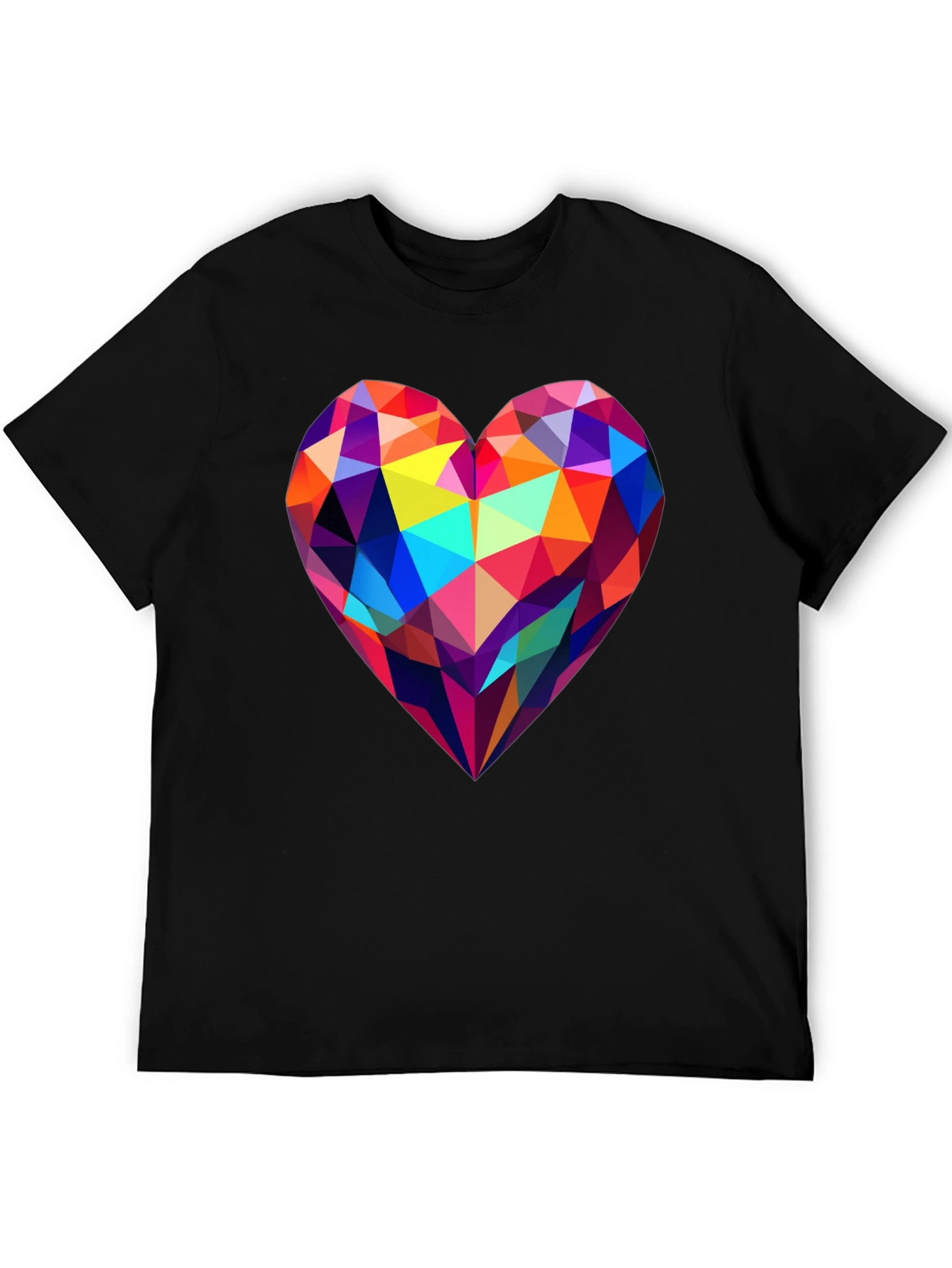 Geometric Heart Graphic Tee - Modern Design