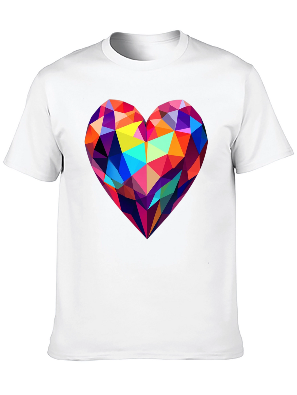 Geometric Heart Graphic Tee - Modern Design