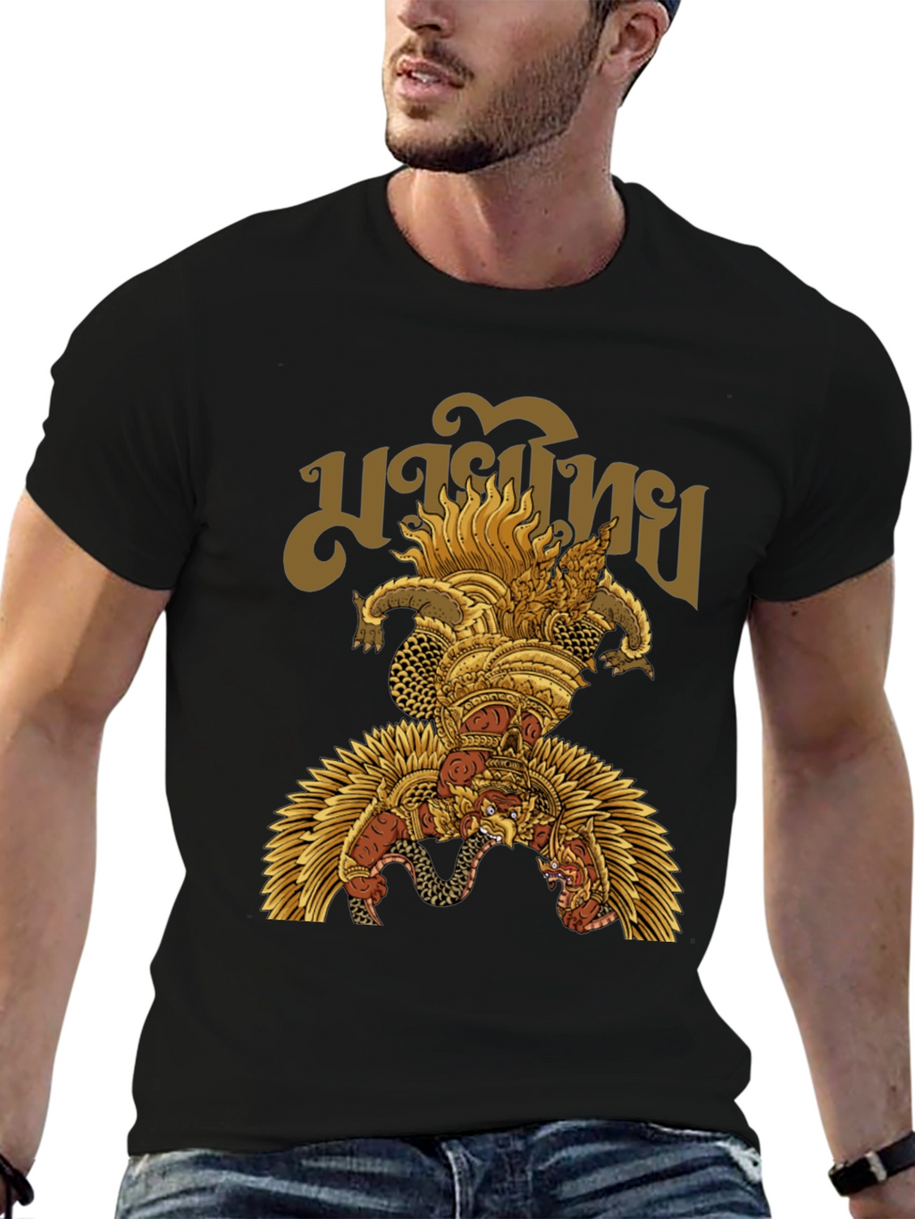 Garuda Thai Graphic T-Shirt - Mens Black Tee