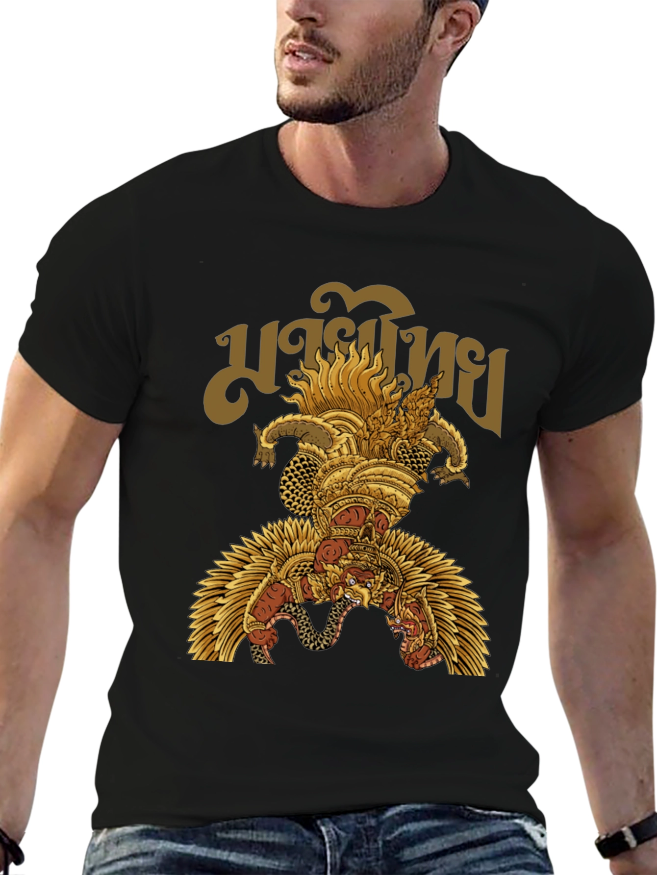 Garuda Thai Graphic T-Shirt - Mens Black Tee