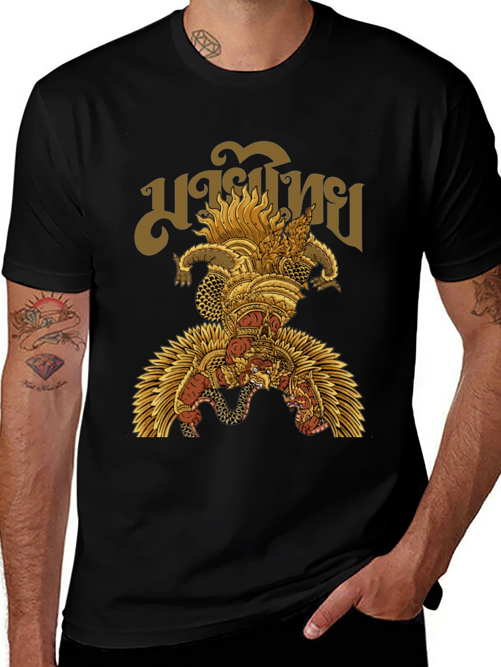 Garuda Thai Graphic T-Shirt - Mens Black Tee