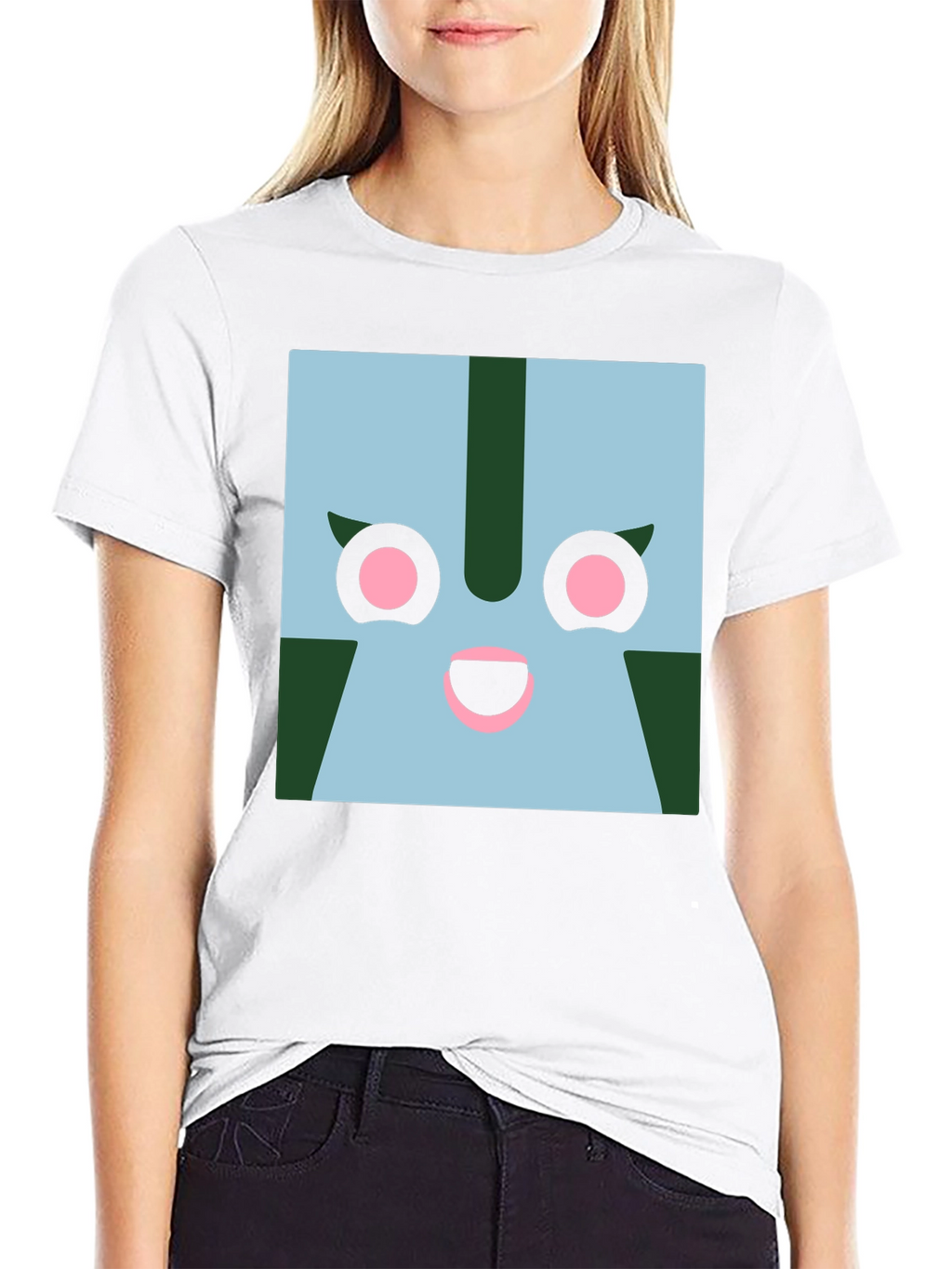 Geometric Character Graphic Tee - Black