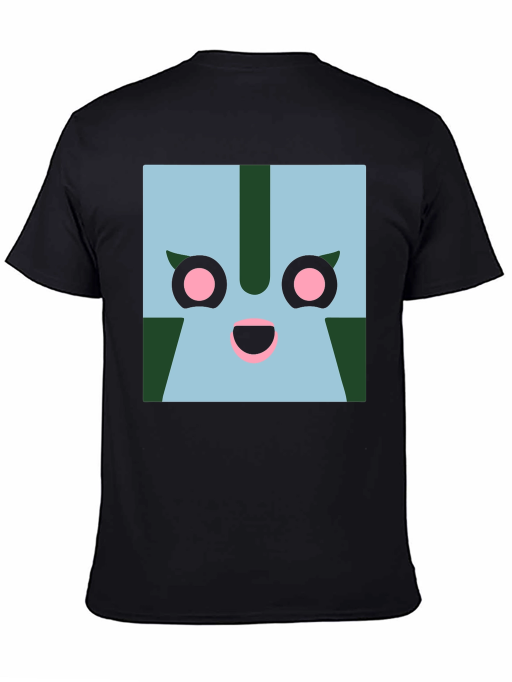 Geometric Character Graphic Tee - Black