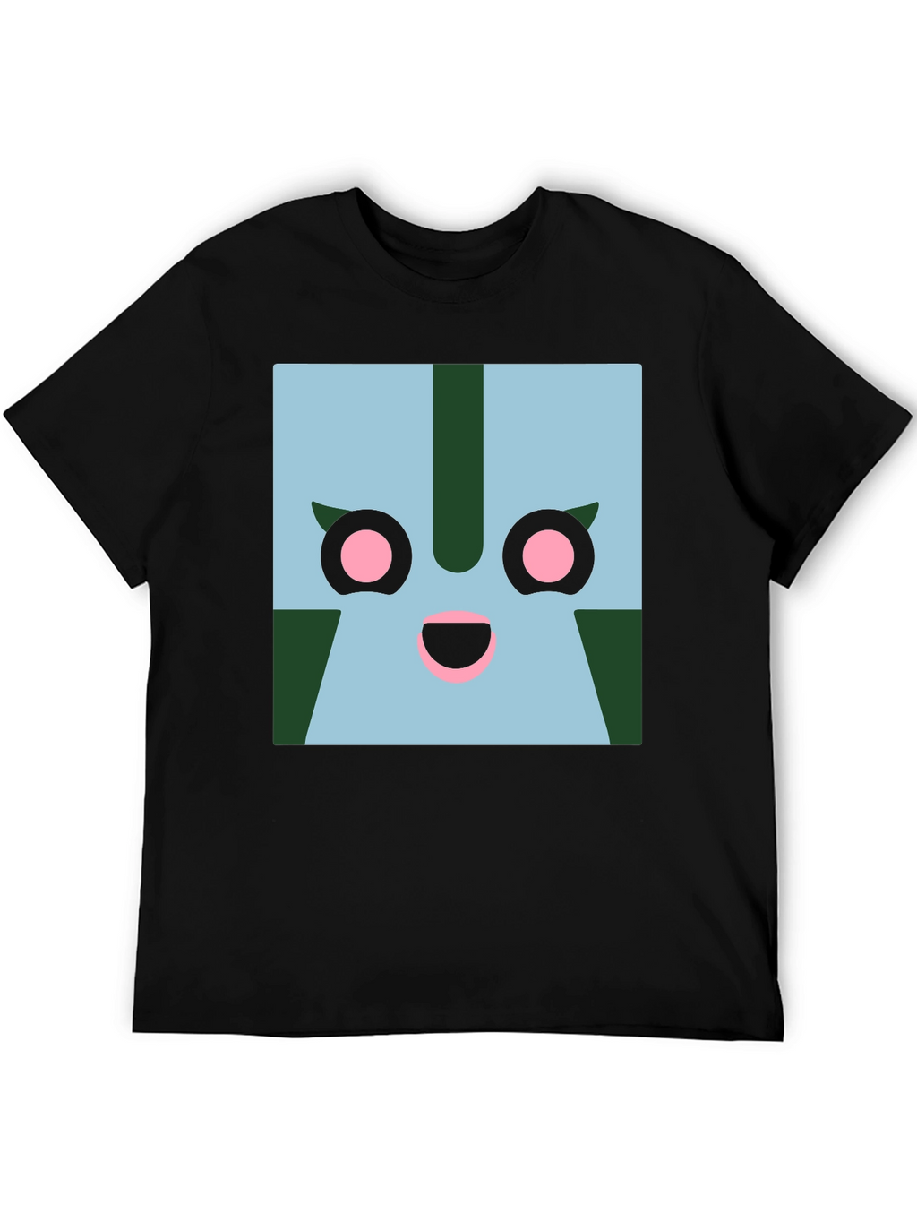 Geometric Character Graphic Tee - Black