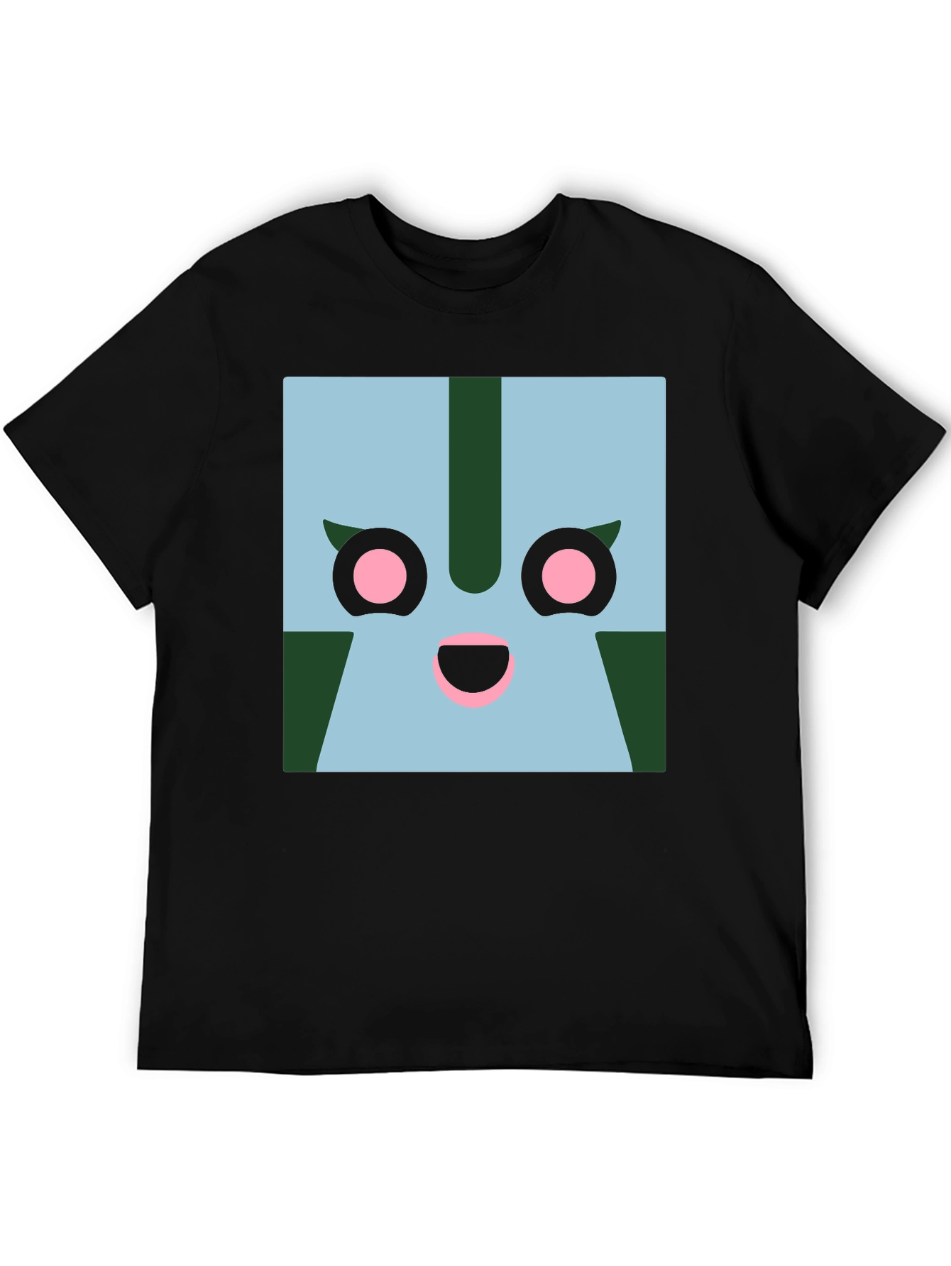 Geometric Character Graphic Tee - Black