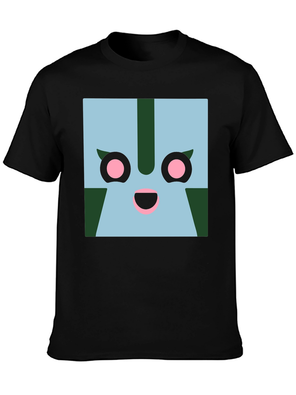 Geometric Character Graphic Tee - Black