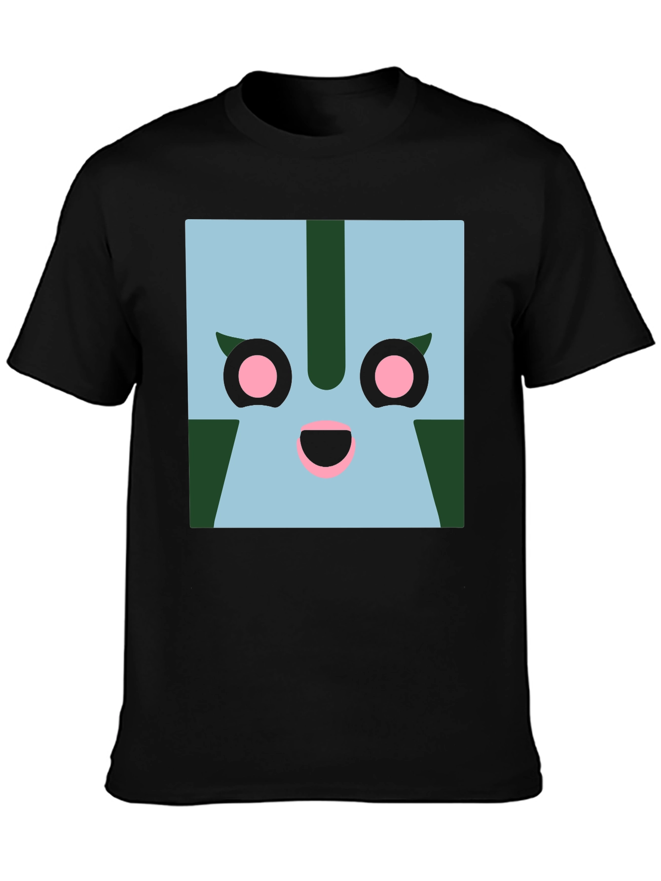 Geometric Character Graphic Tee - Black