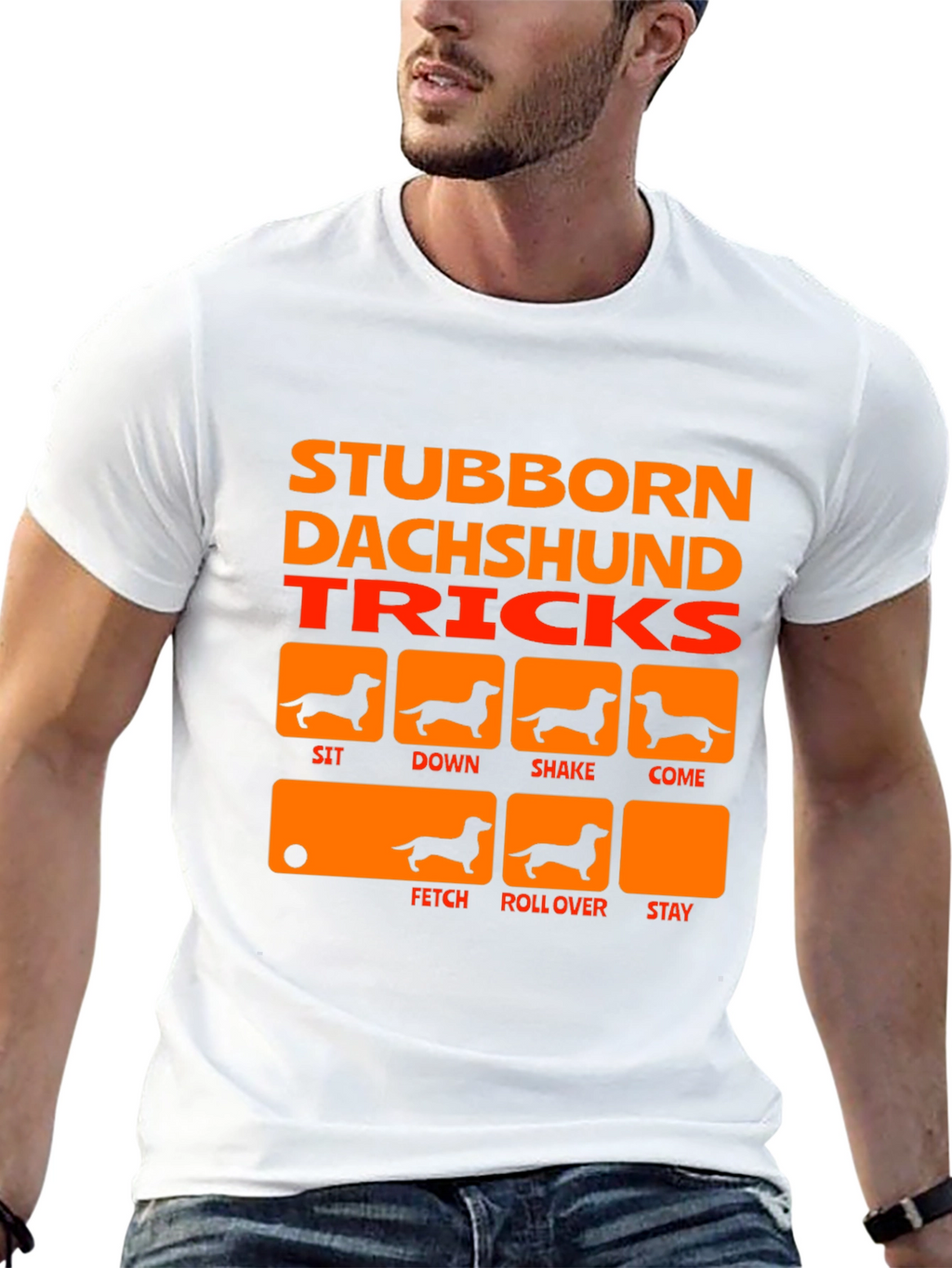 Stubborn Dachshund Tricks Black T-Shirt