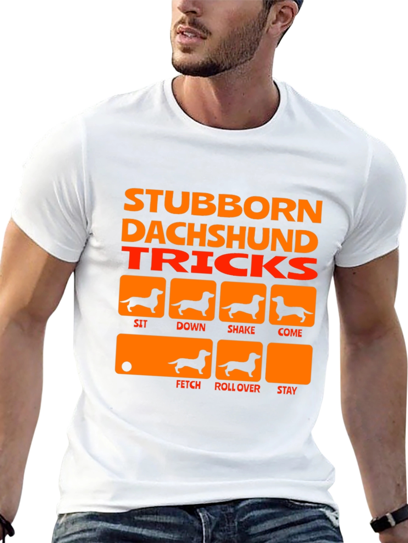Stubborn Dachshund Tricks Black T-Shirt