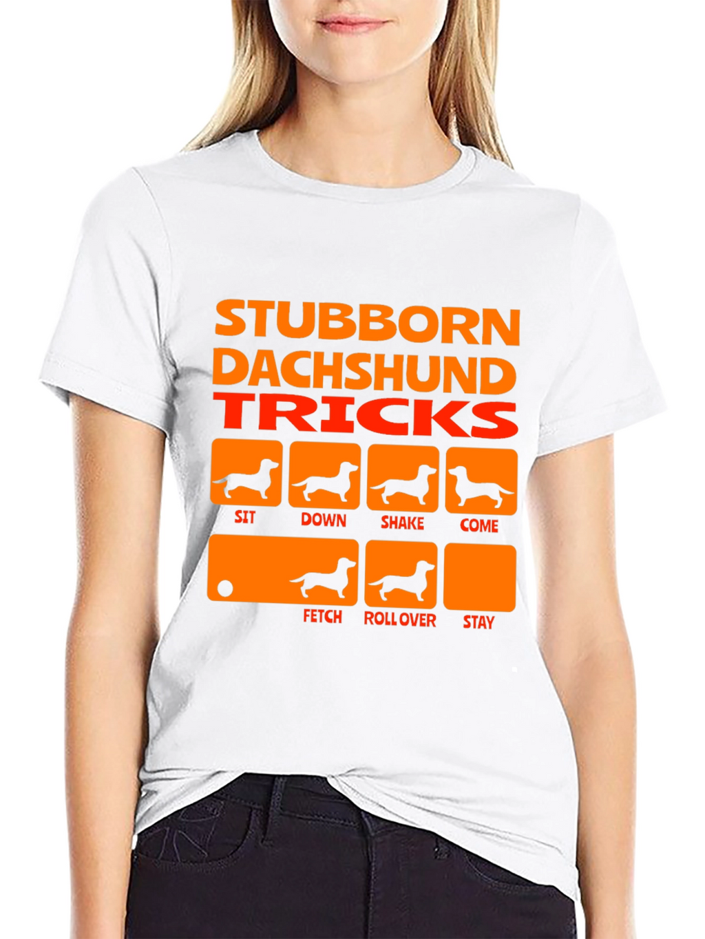 Stubborn Dachshund Tricks Black T-Shirt