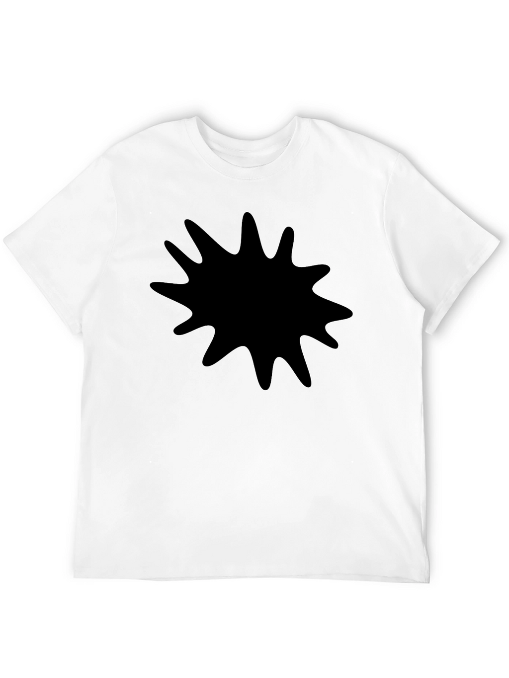 Black Graphic Tee - Abstract Splash Design