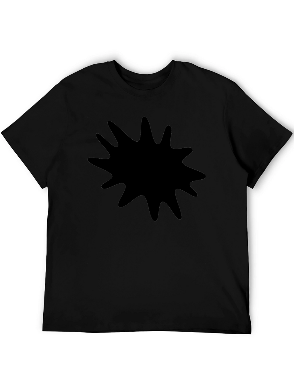 Black Graphic Tee - Abstract Splash Design