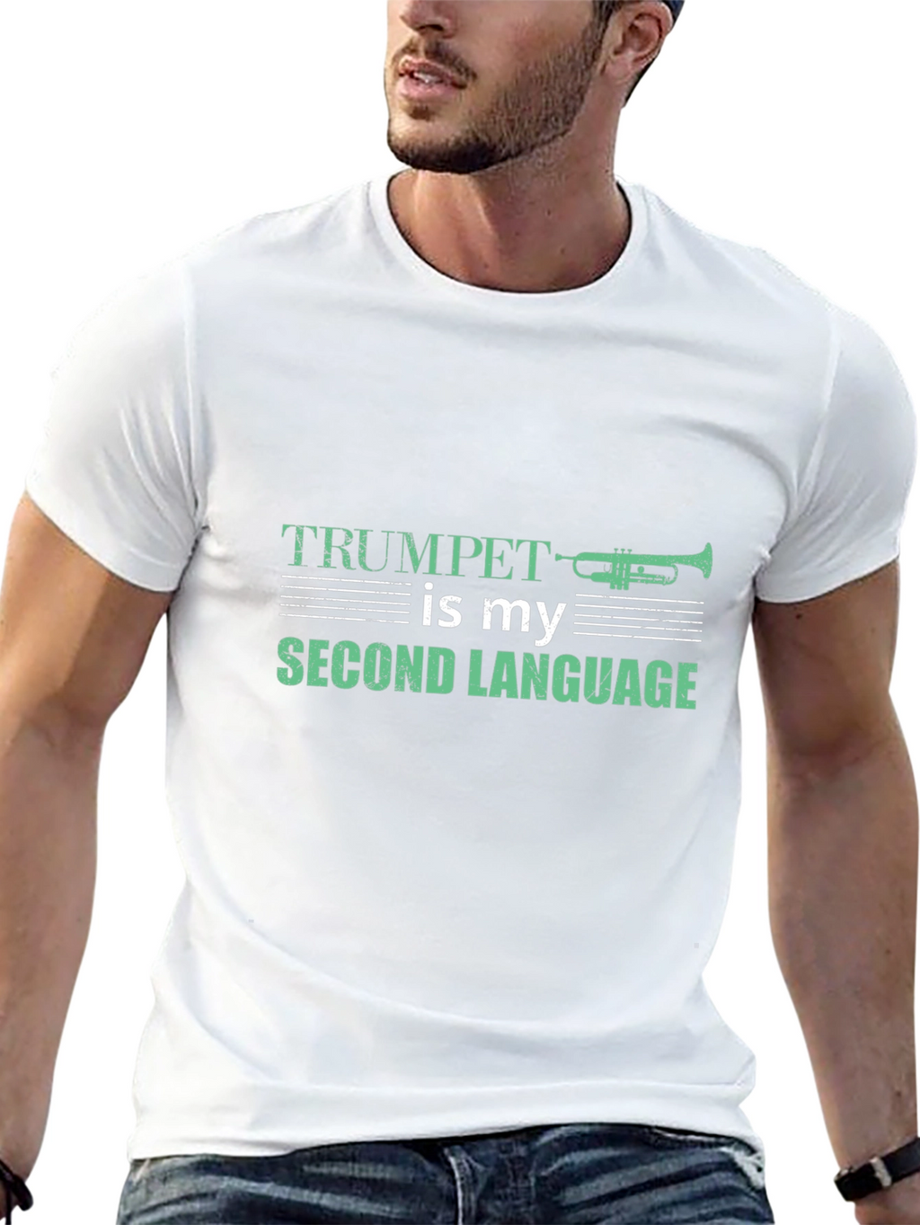 Trumpet is My Second Language Graphic Tee