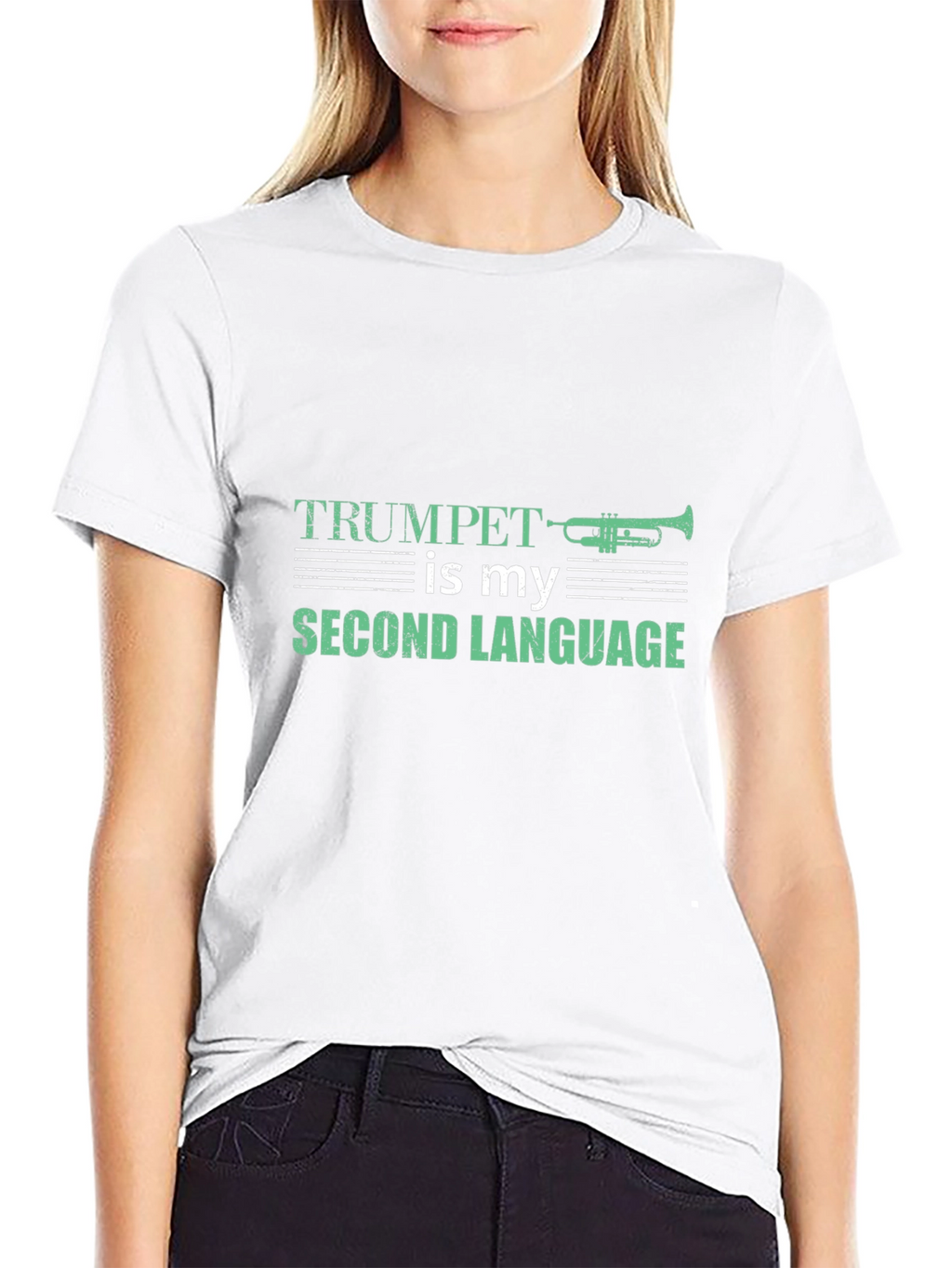 Trumpet is My Second Language Graphic Tee