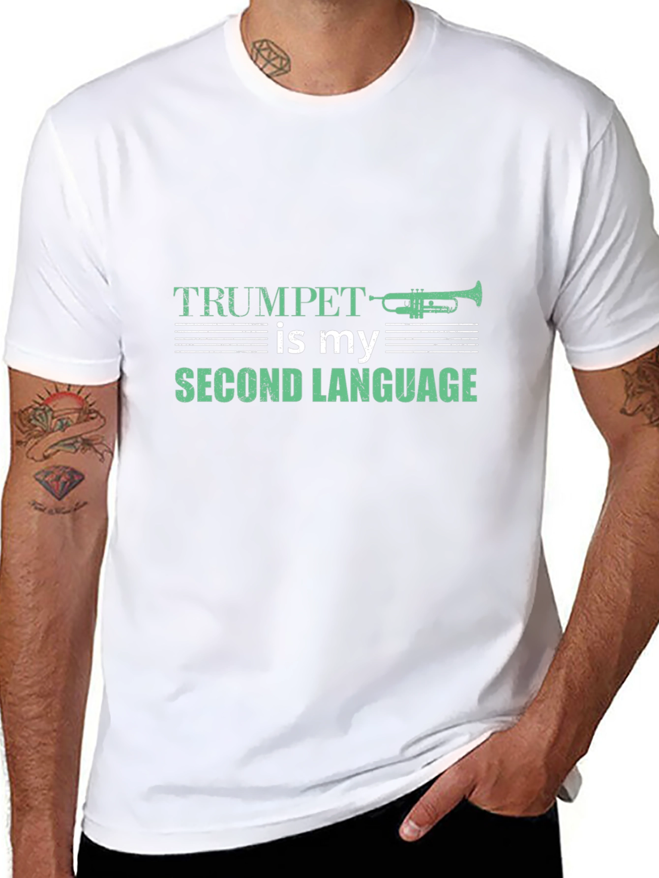 Trumpet is My Second Language Graphic Tee